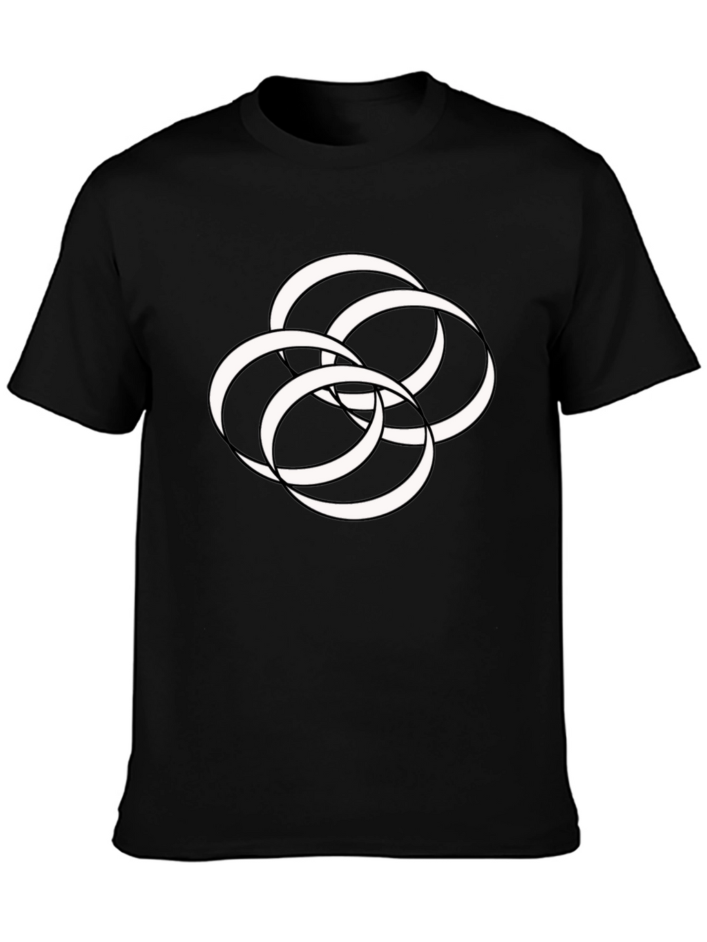 Abstract Interlocking Rings Graphic Tee - Modern Style