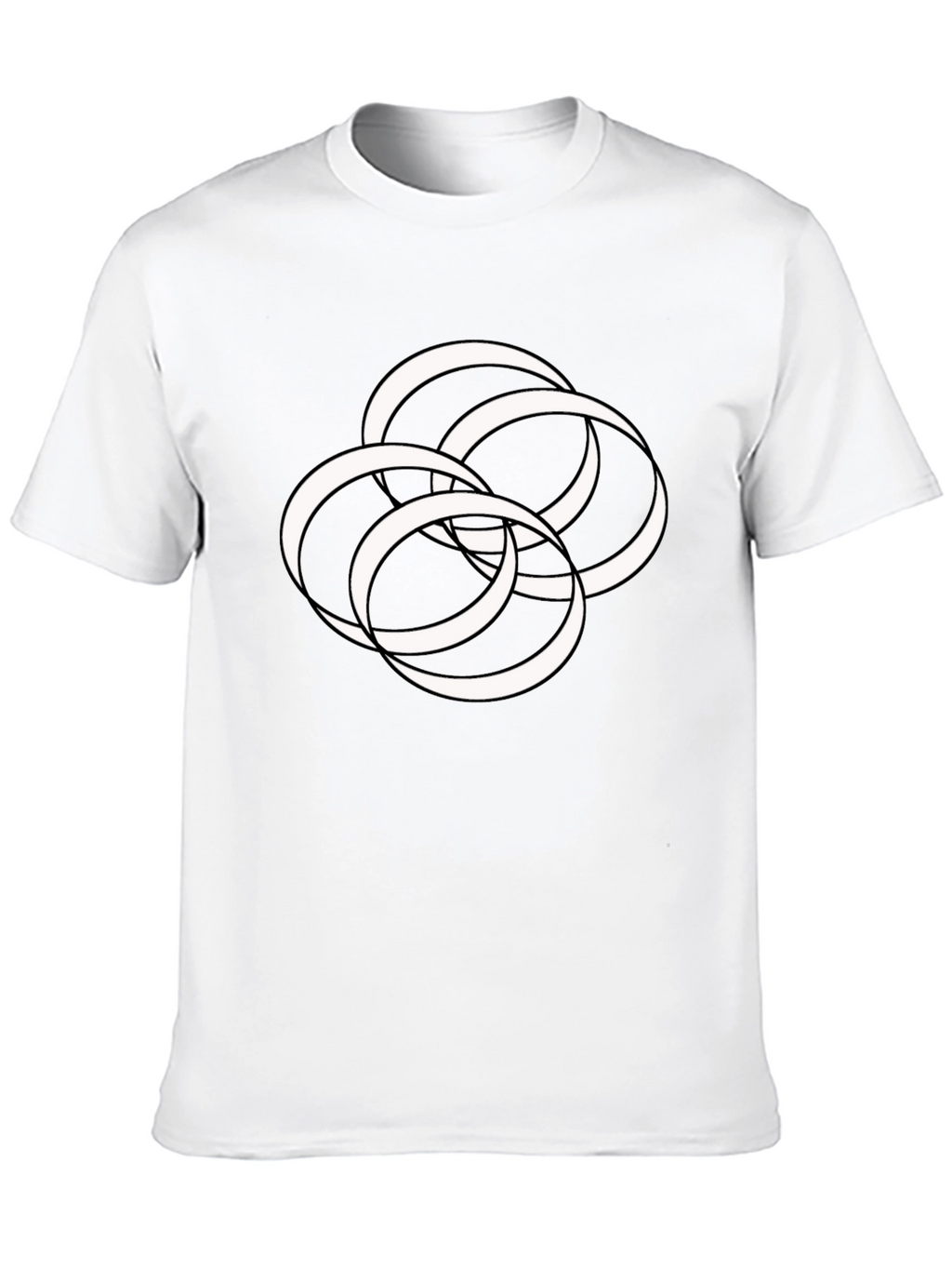 Abstract Interlocking Rings Graphic Tee - Modern Style