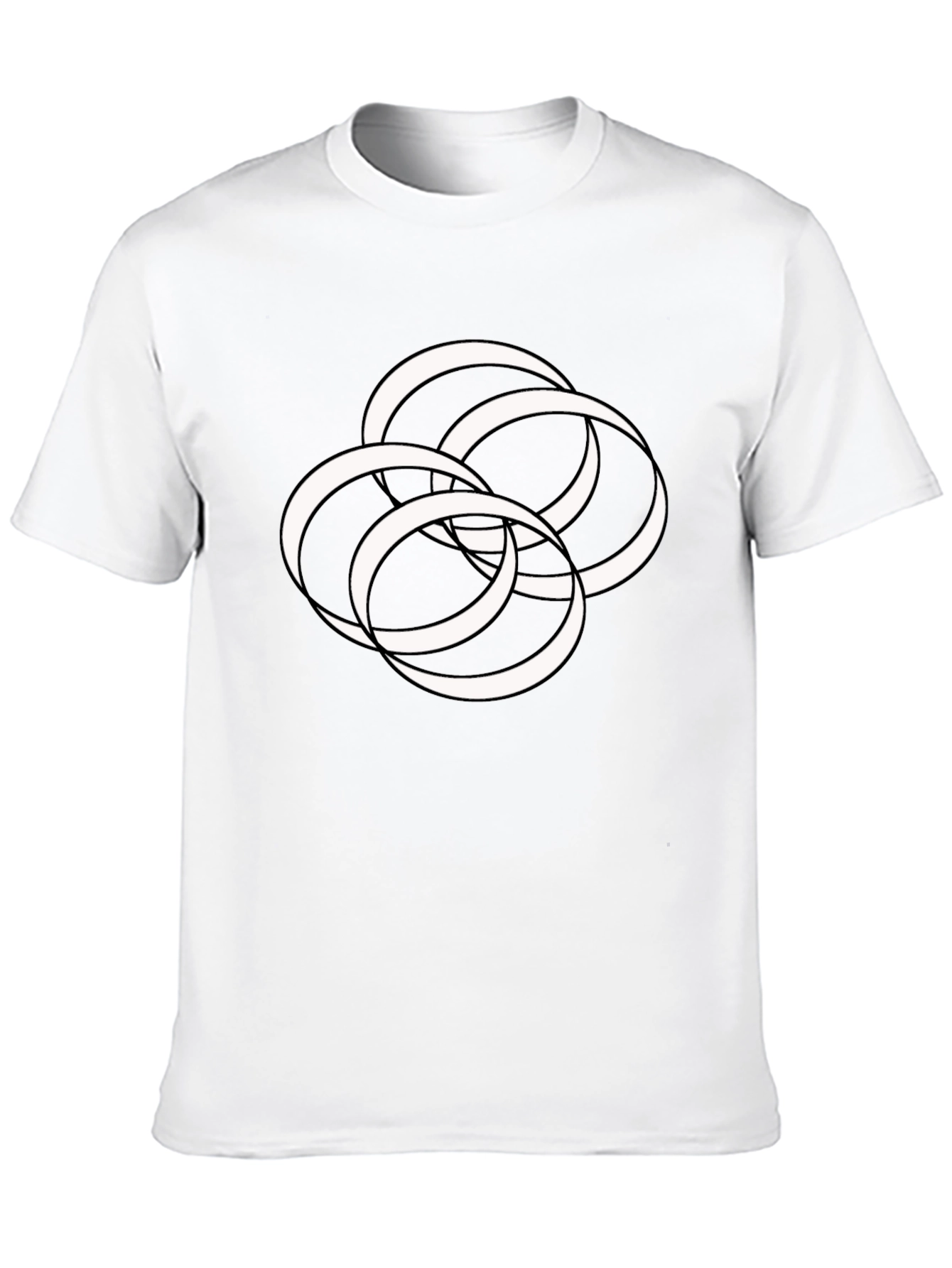 Abstract Interlocking Rings Graphic Tee - Modern Style