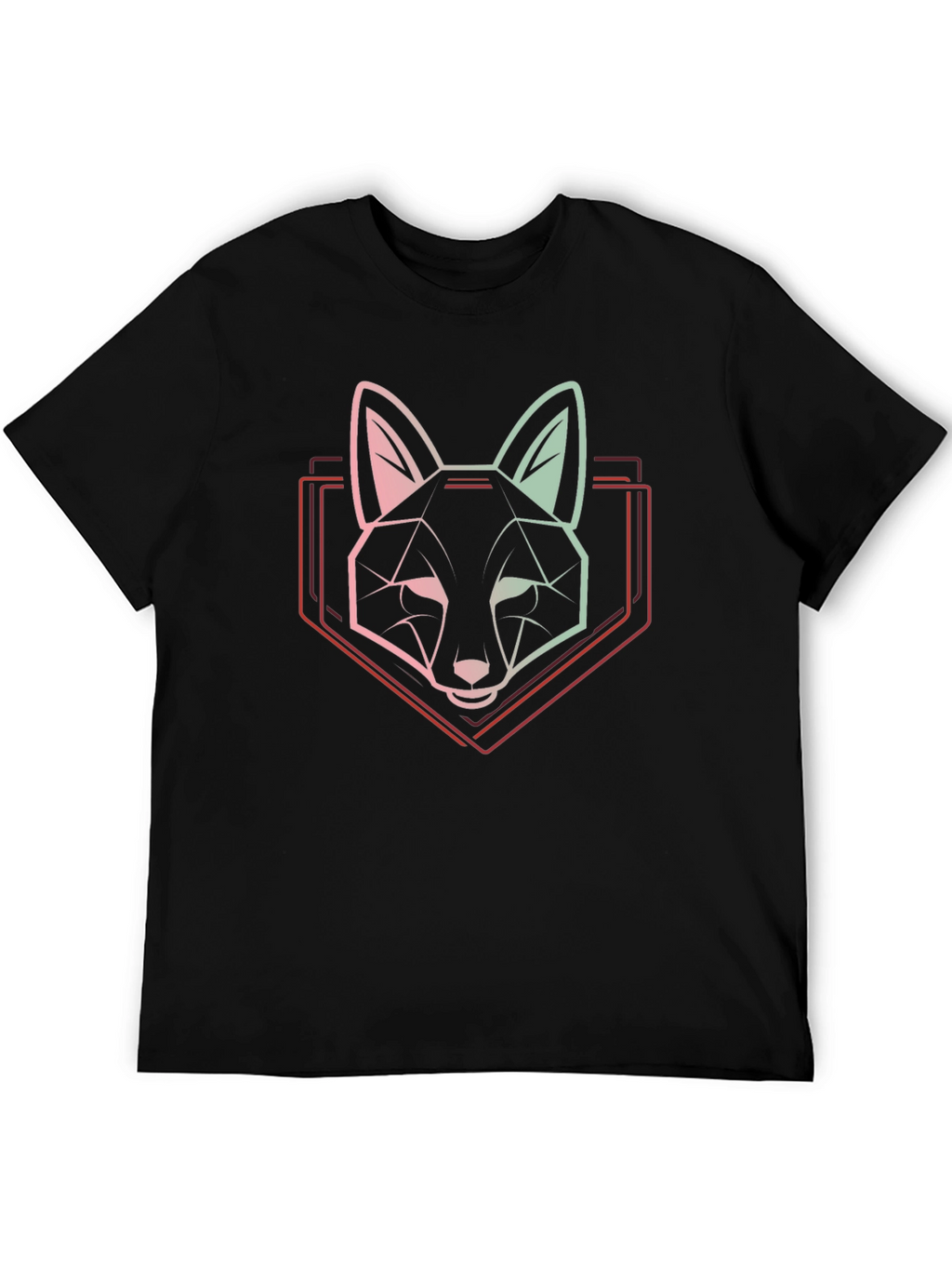 Geometric Fox Graphic Tee - Modern Animal Design