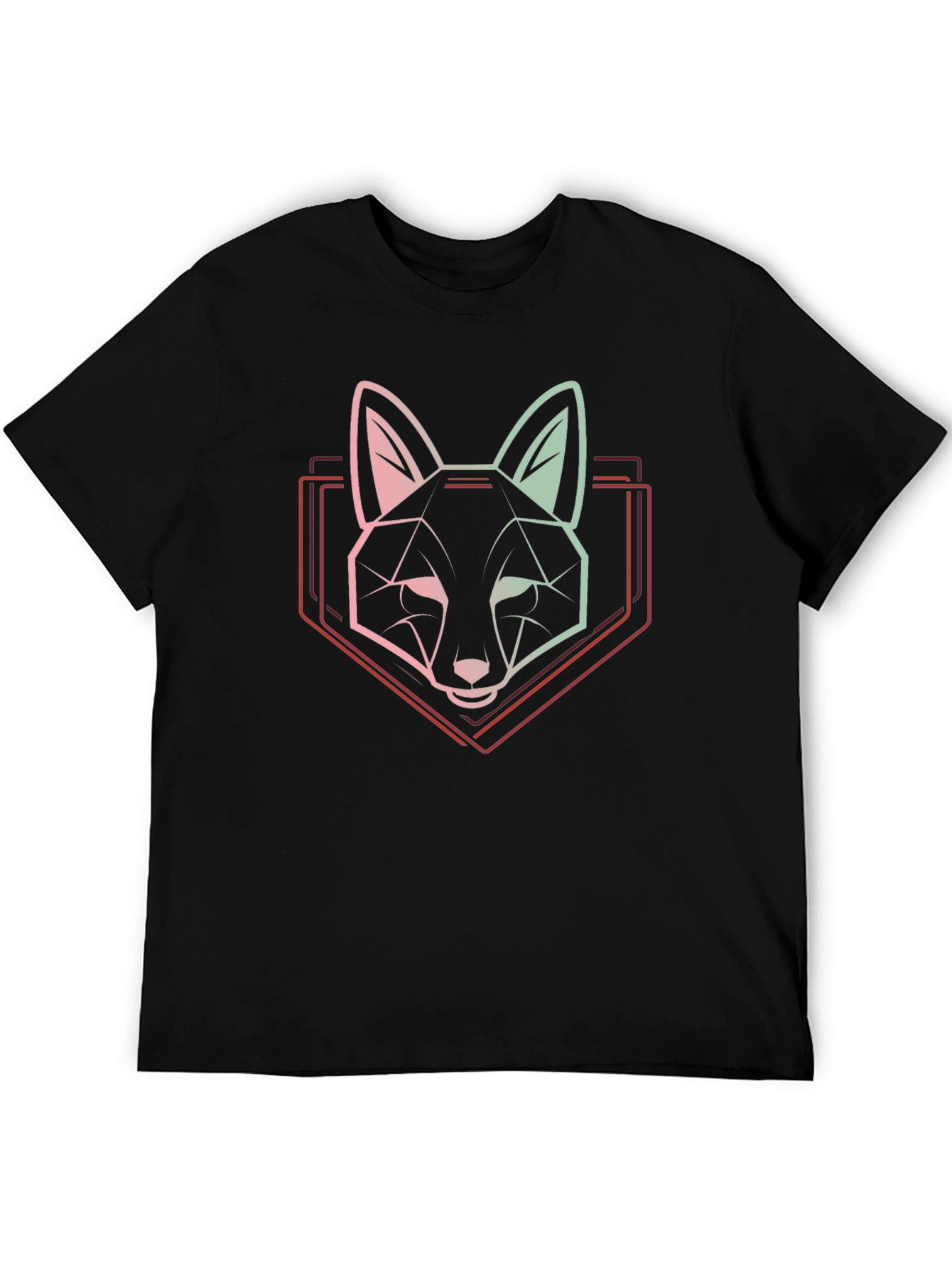 Geometric Fox Graphic Tee - Modern Animal Design