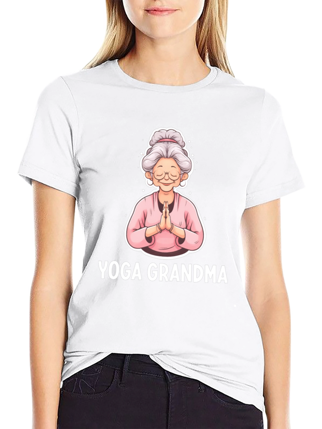 Yoga Grandma Black T-Shirt