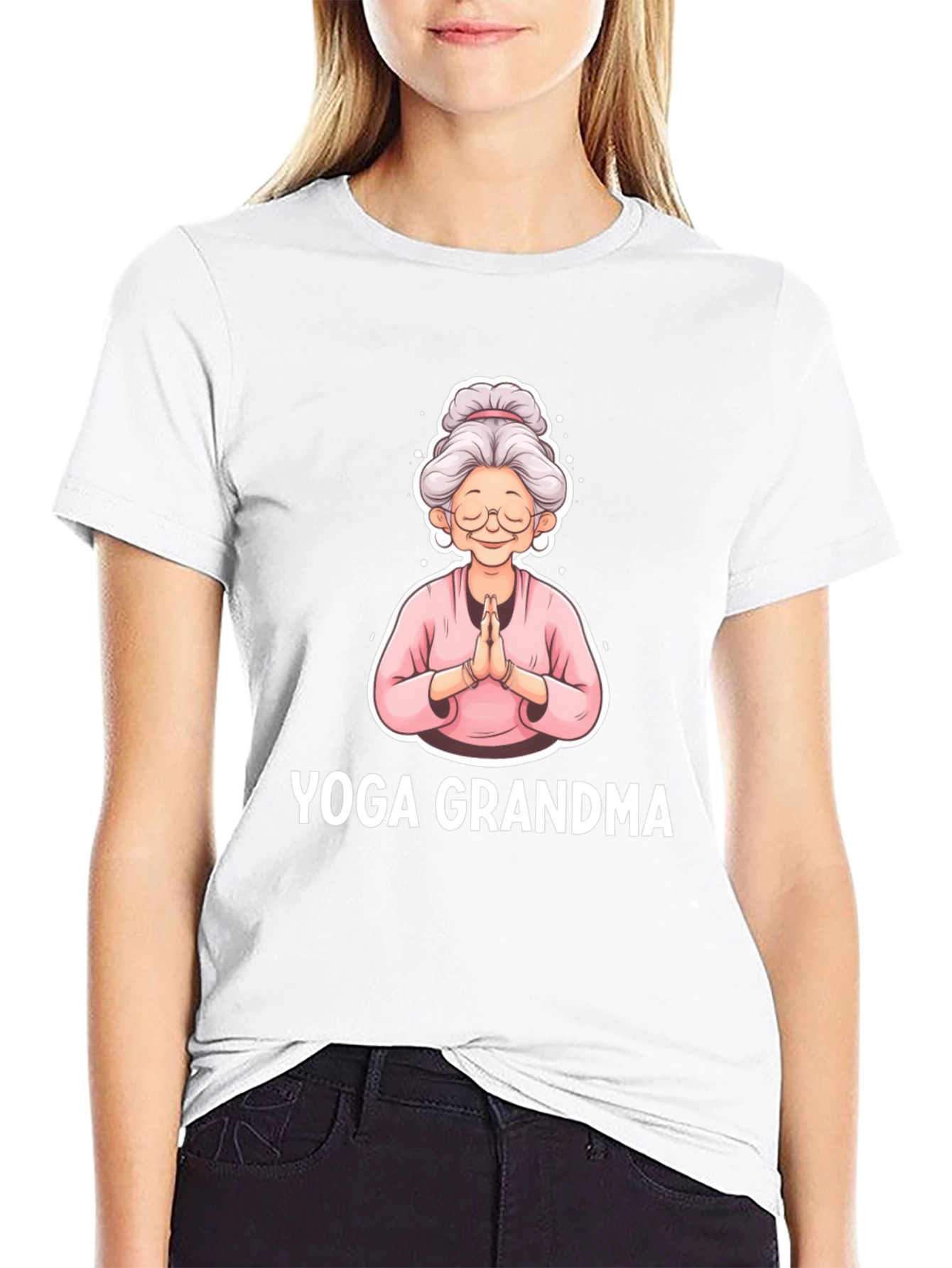 Yoga Grandma Black T-Shirt
