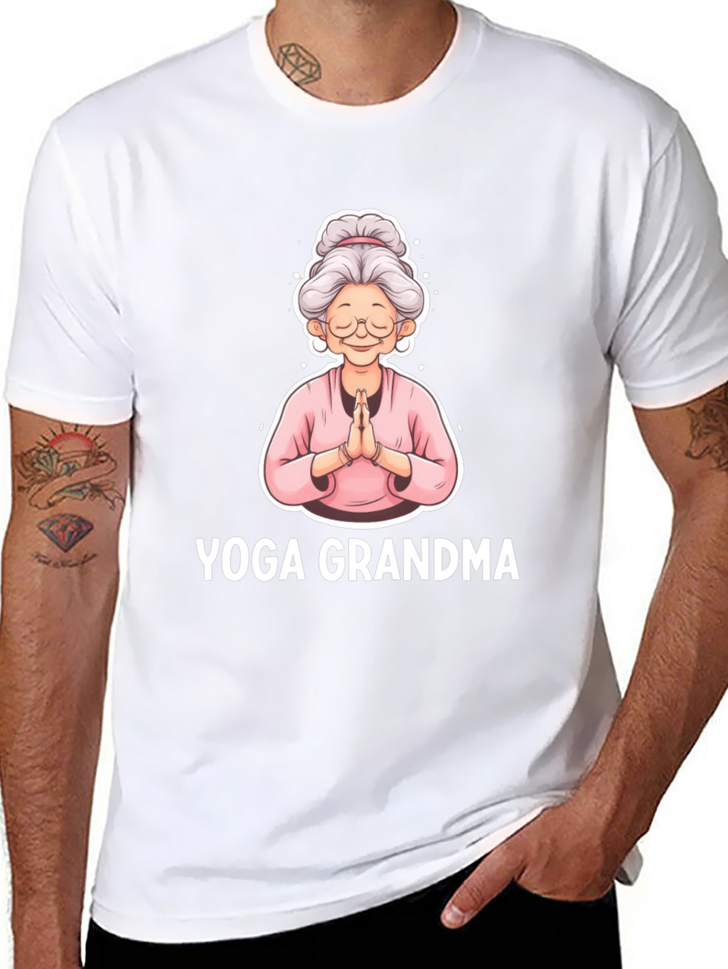 Yoga Grandma Black T-Shirt