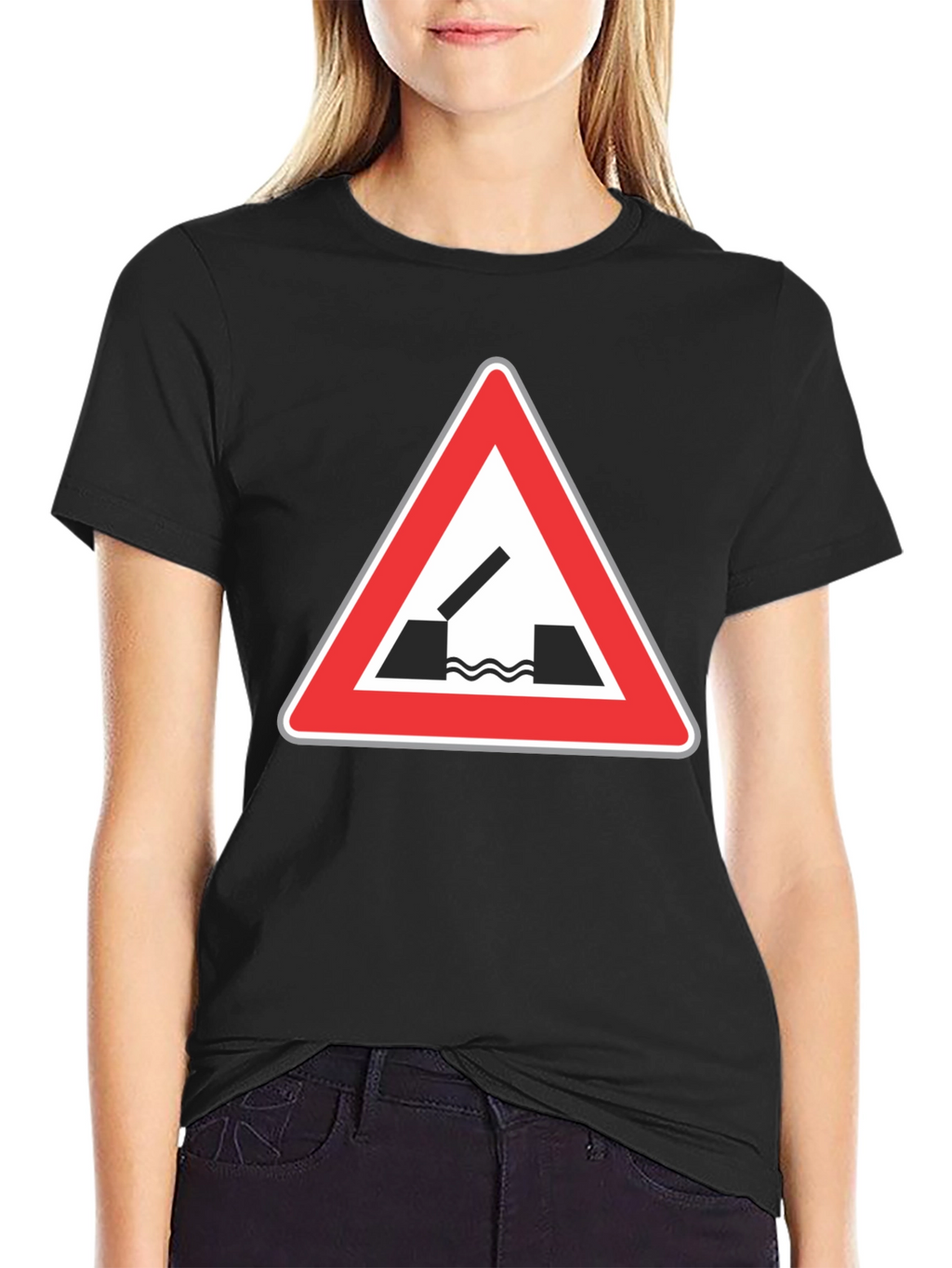 Black T-Shirt with Opening Bridge Sign