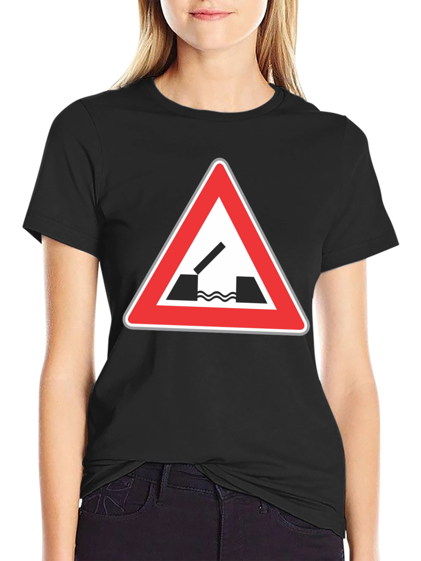 Black T-Shirt with Opening Bridge Sign