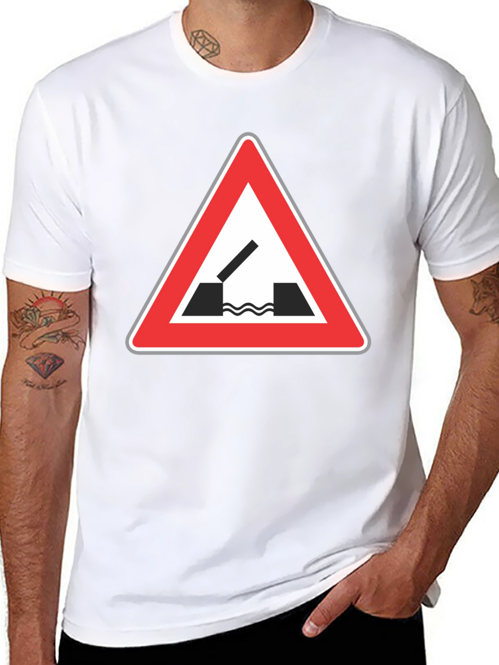 Black T-Shirt with Opening Bridge Sign
