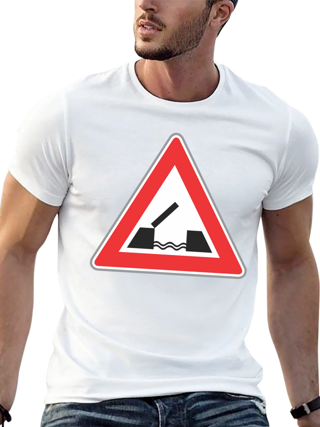 Black T-Shirt with Opening Bridge Sign