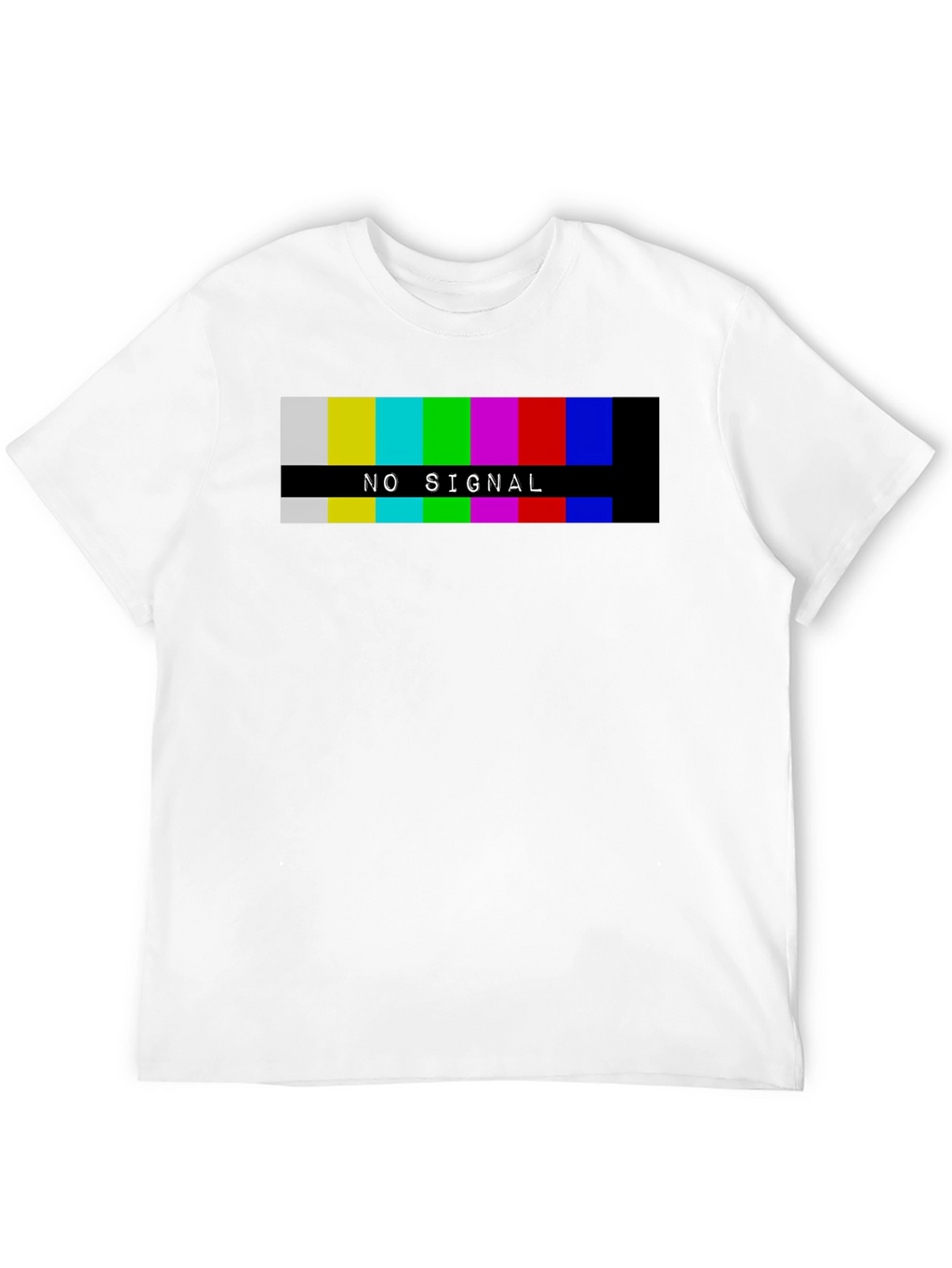 Retro No Signal Graphic Tee - Black Cotton T-Shirt