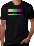 Retro No Signal Graphic Tee - Black Cotton T-Shirt