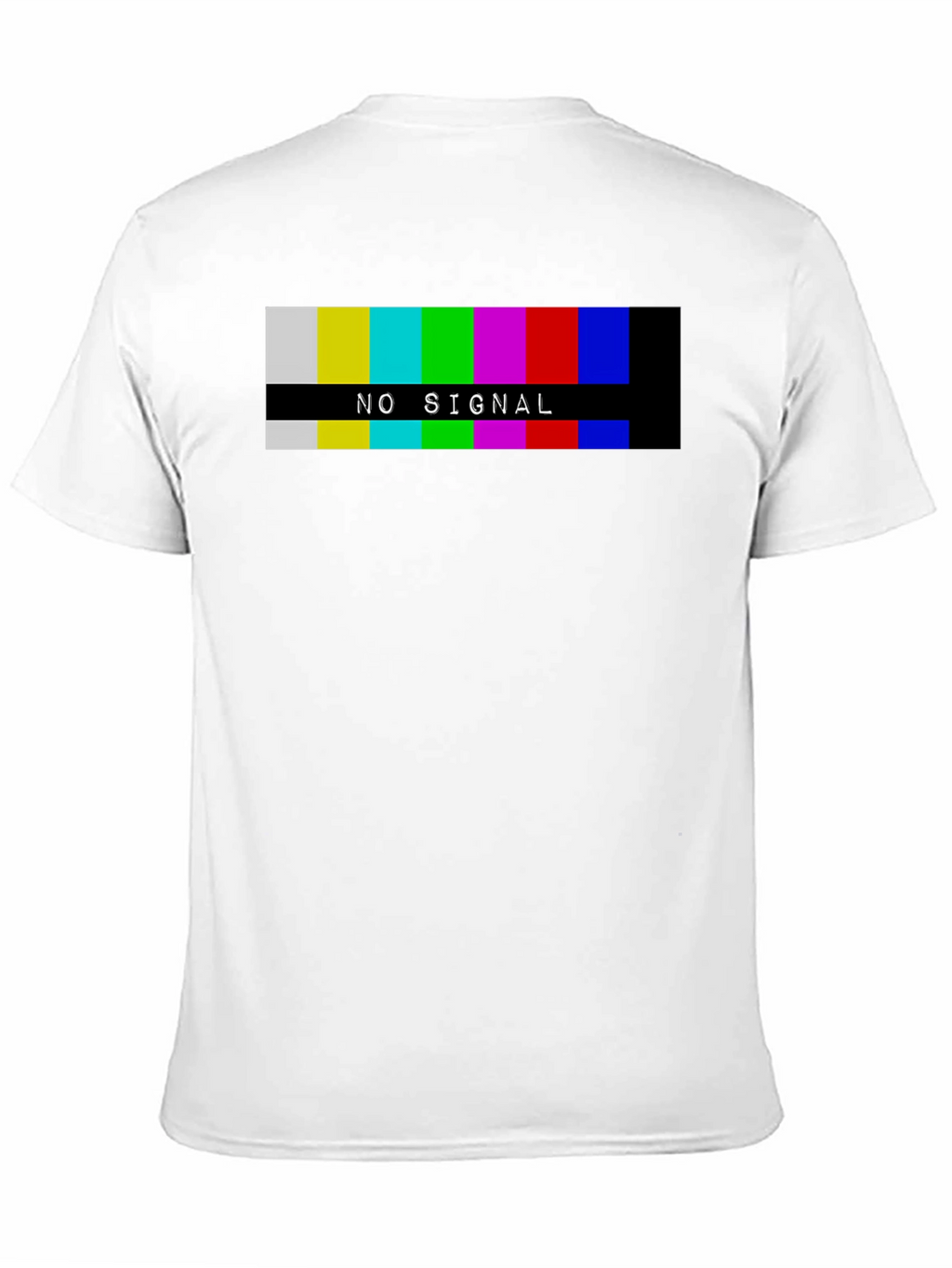 Retro No Signal Graphic Tee - Black Cotton T-Shirt