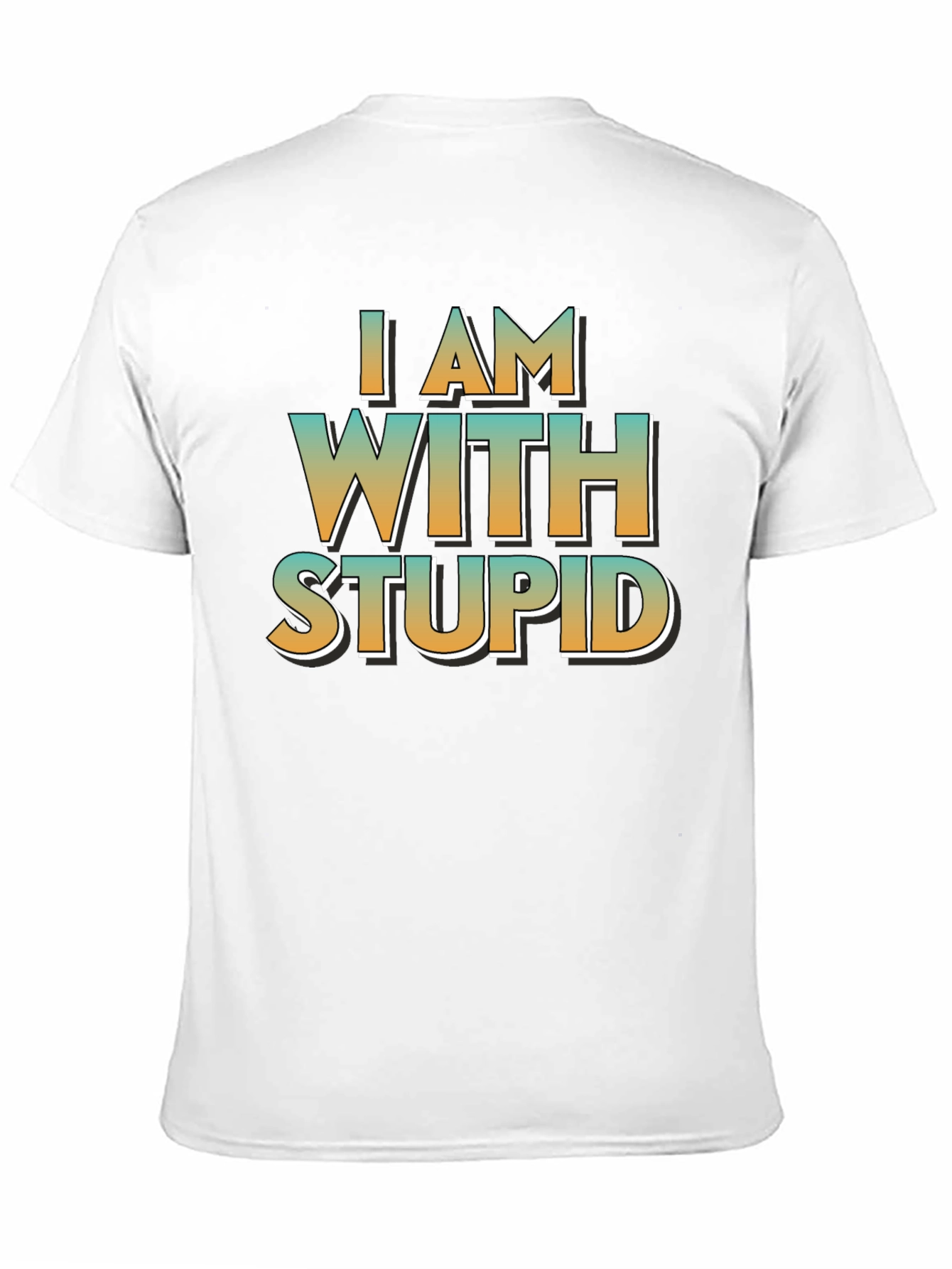 I Am With Stupid Black Crewneck T-Shirt