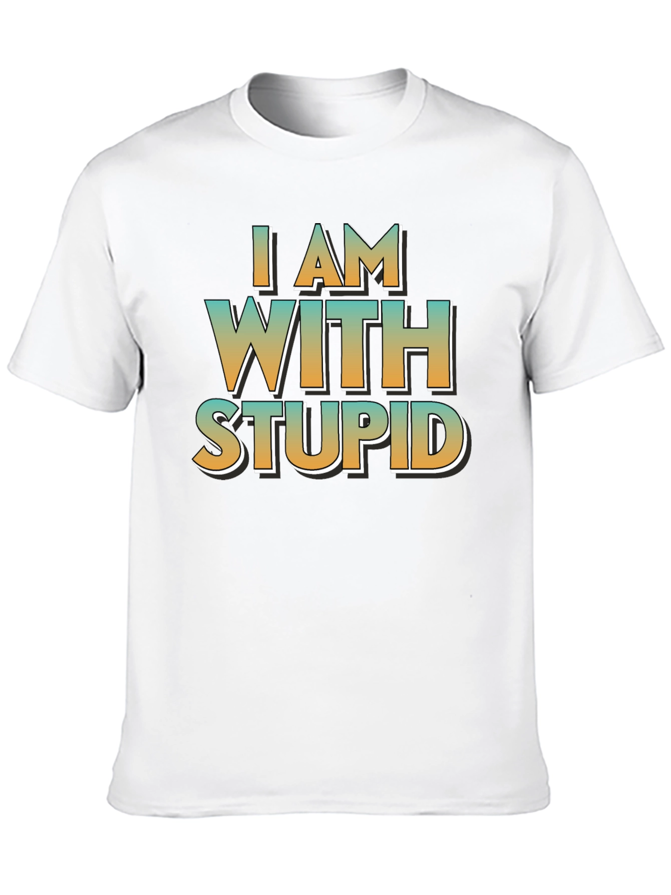 I Am With Stupid Black Crewneck T-Shirt