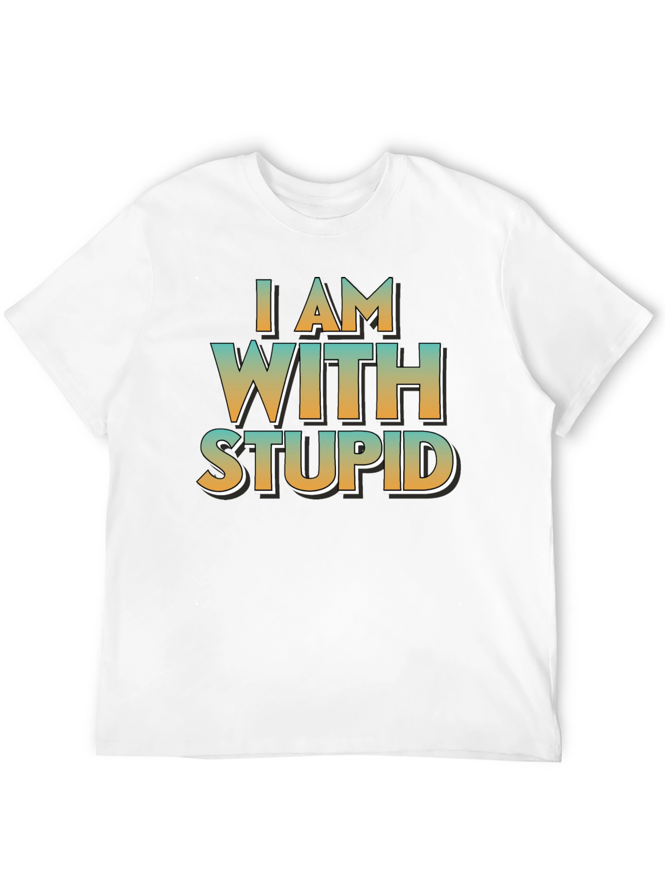 I Am With Stupid Black Crewneck T-Shirt