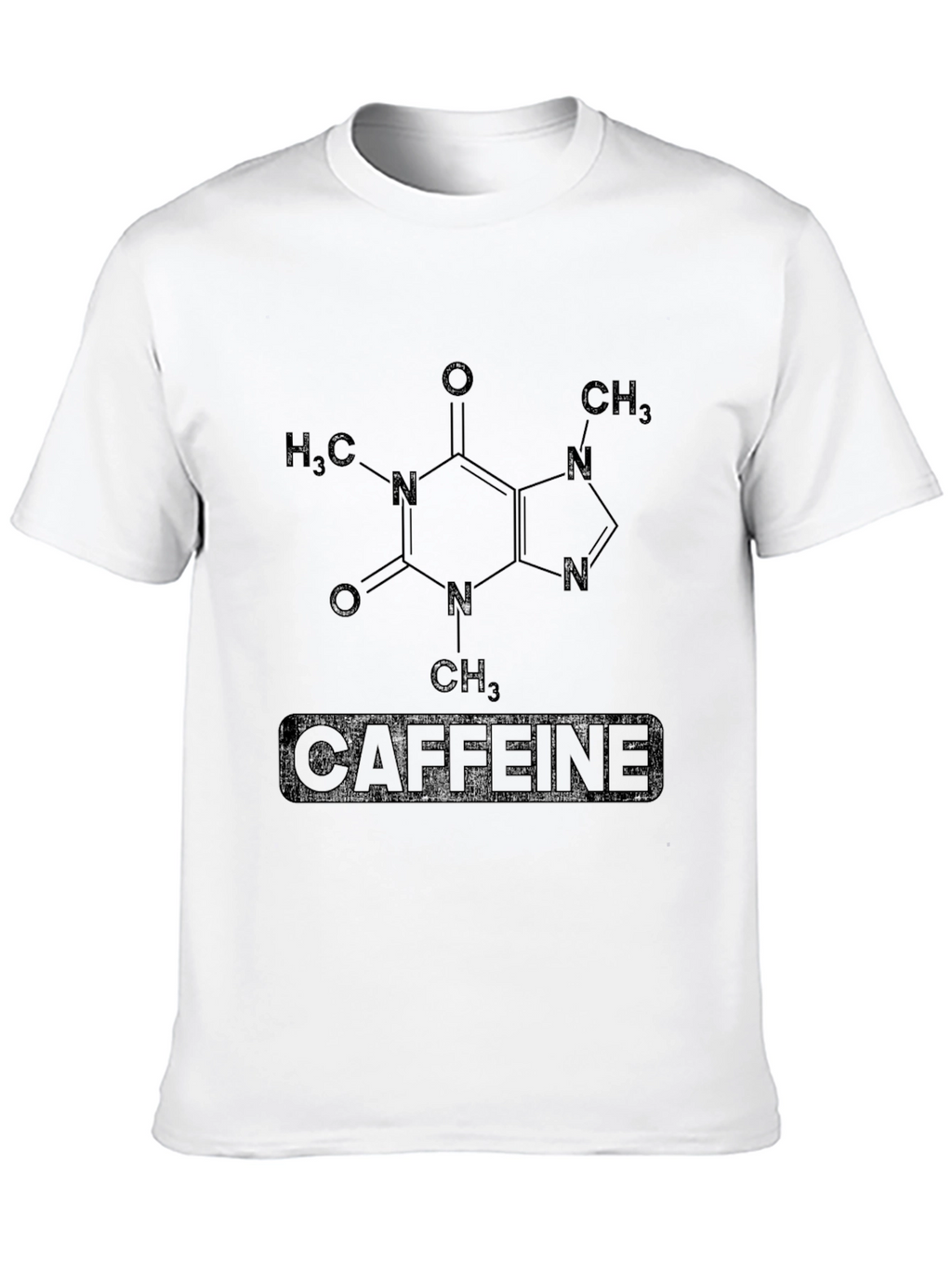 Caffeine Molecule Graphic Black T-Shirt
