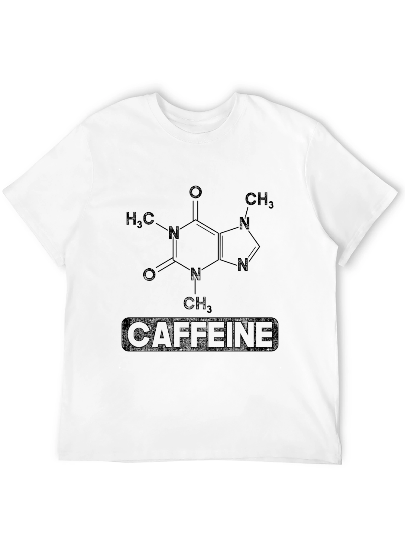 Caffeine Molecule Graphic Black T-Shirt