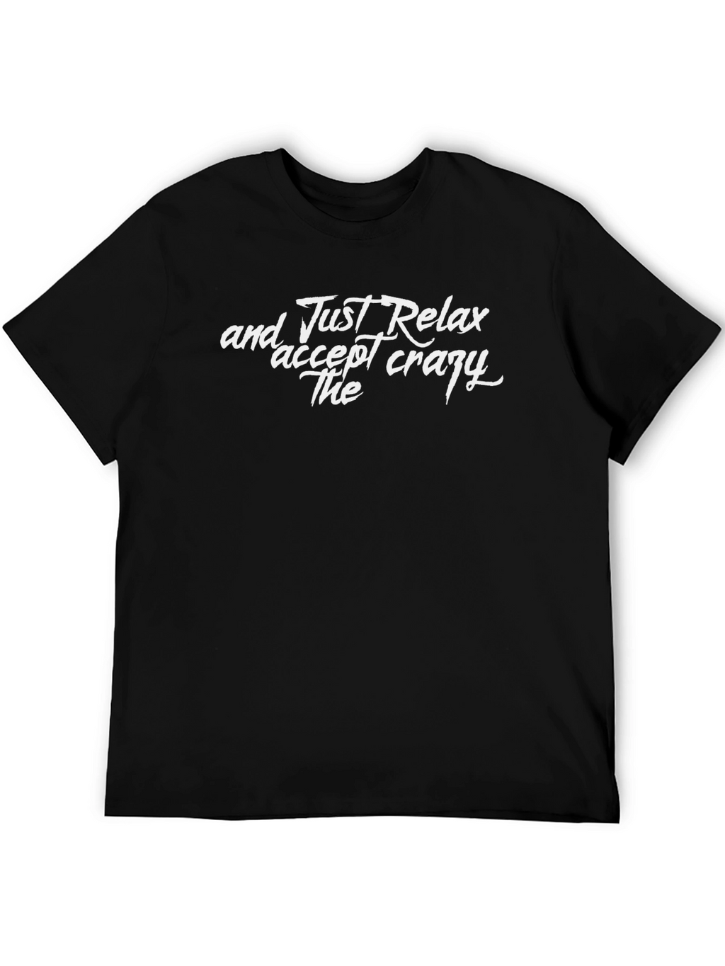 Relax Slogan Black T-Shirt