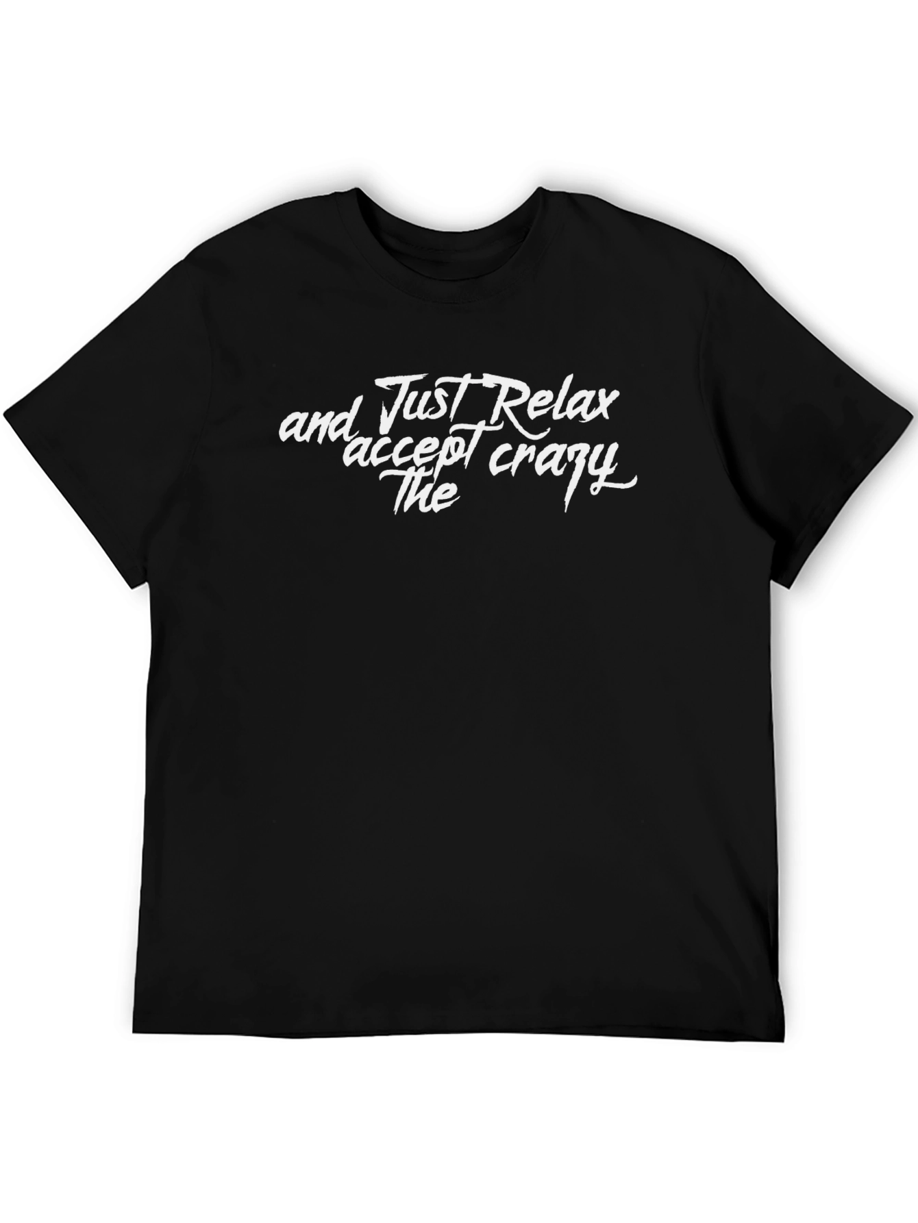 Relax Slogan Black T-Shirt