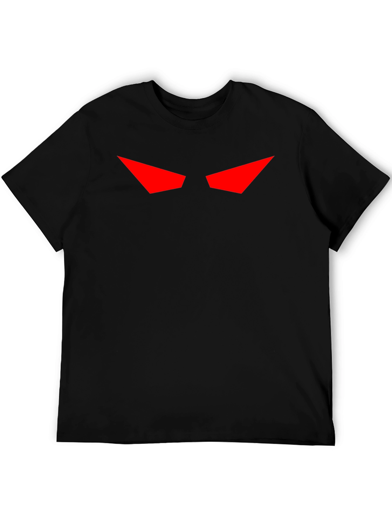 Mens Black T-Shirt with Red Eyes Graphic