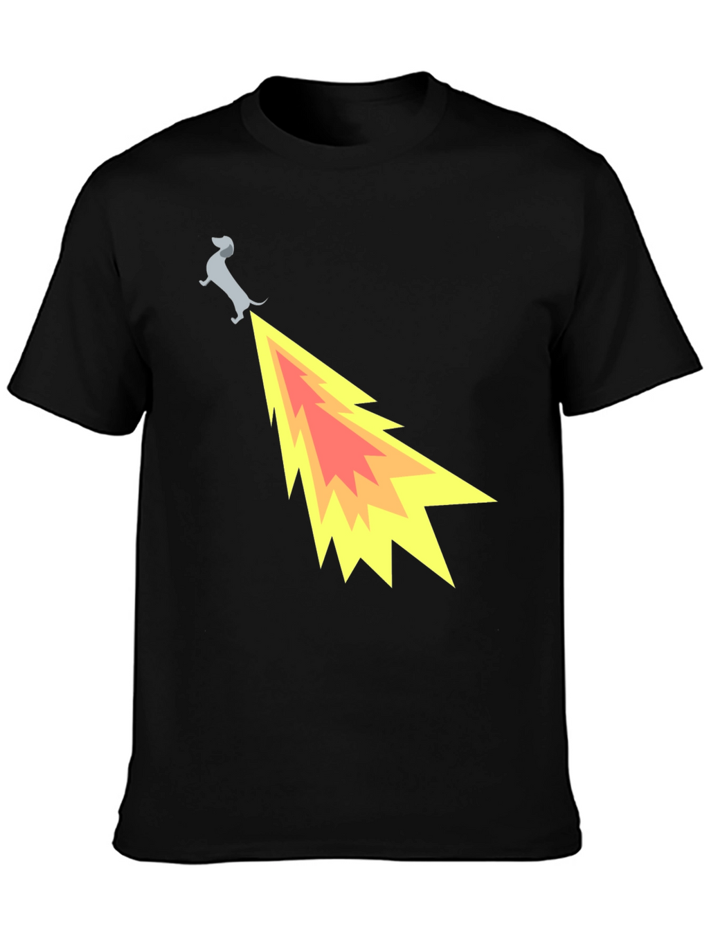 Funny Dachshund Dog Flame Tail T-Shirt