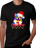 Christmas Corgi Dog Santa Hat T-Shirt