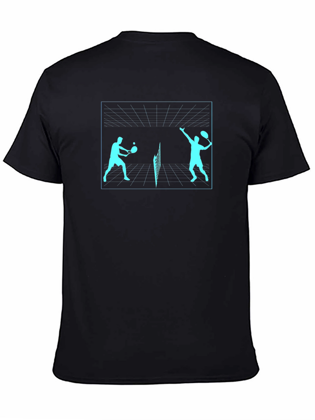 Tennis Players Graphic Tee - Black