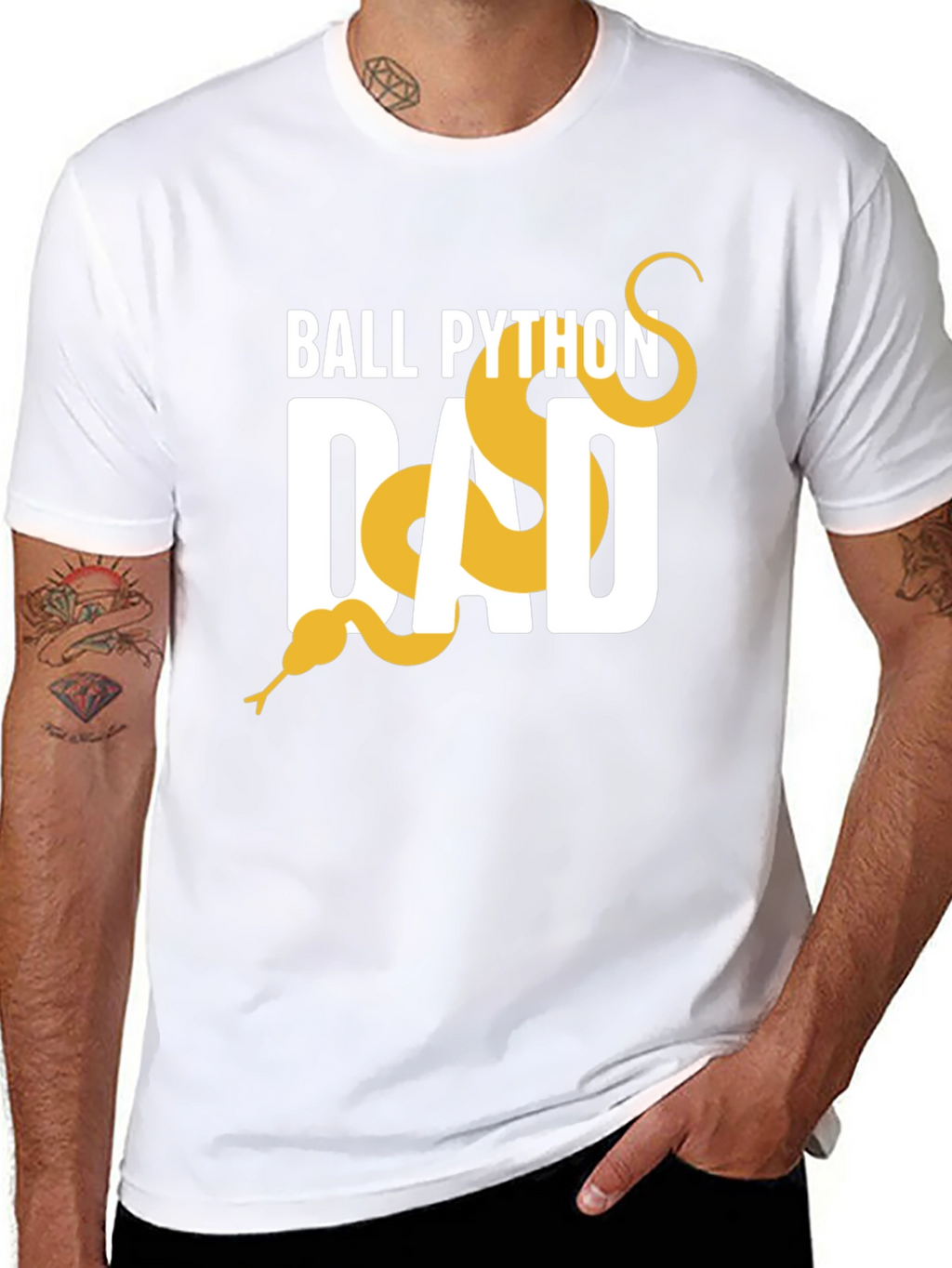Ball Python Dad Graphic Tee - Black Cotton T-Shirt