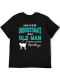 Never Underestimate Old Man Who Loves Monkeys T-Shirt