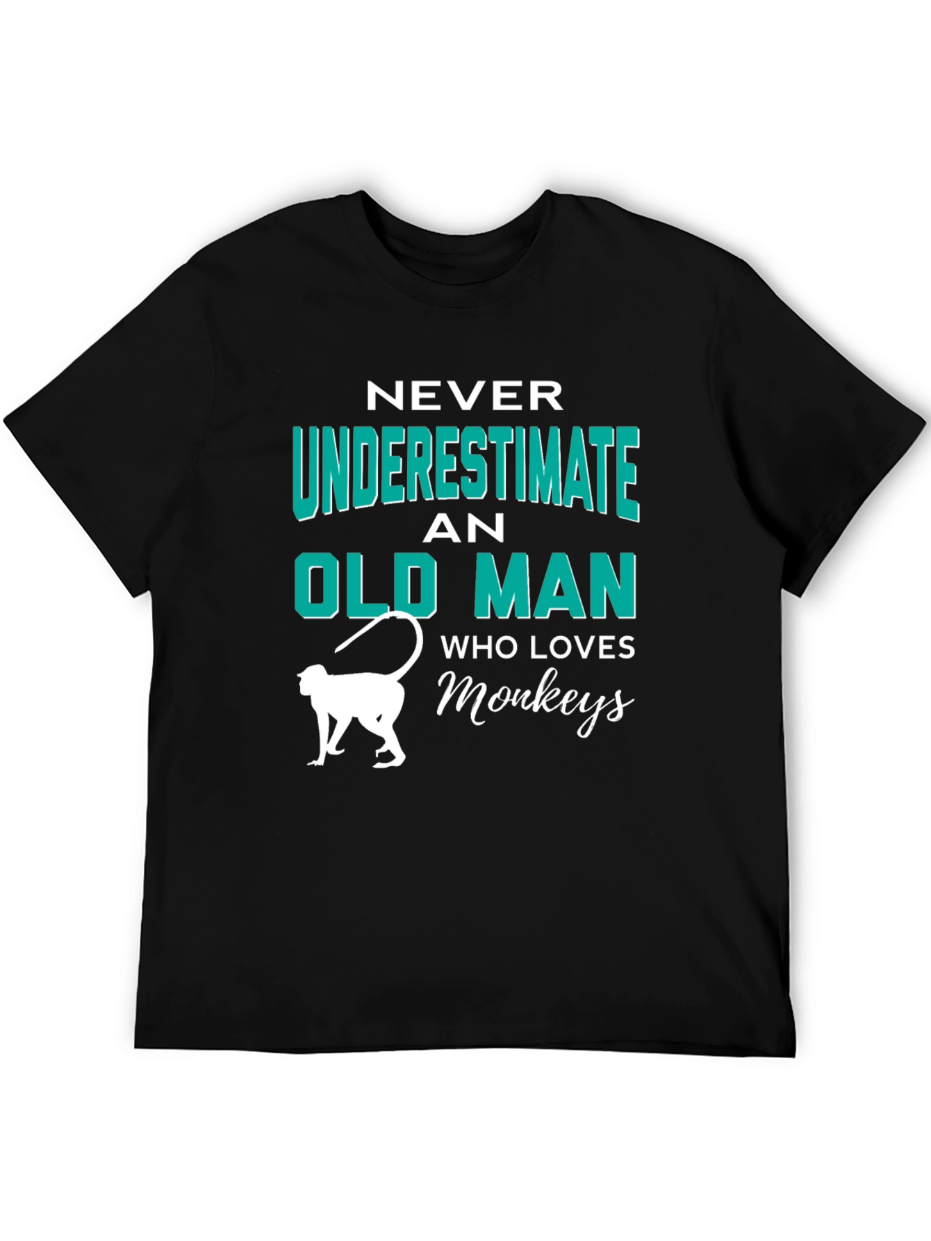 Never Underestimate Old Man Who Loves Monkeys T-Shirt