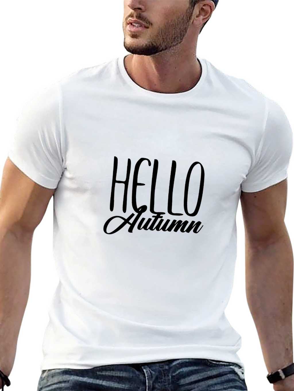 Hello Autumn Black Graphic Tee