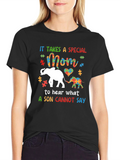 Autism Awareness Mom & Son Elephant Graphic Tee