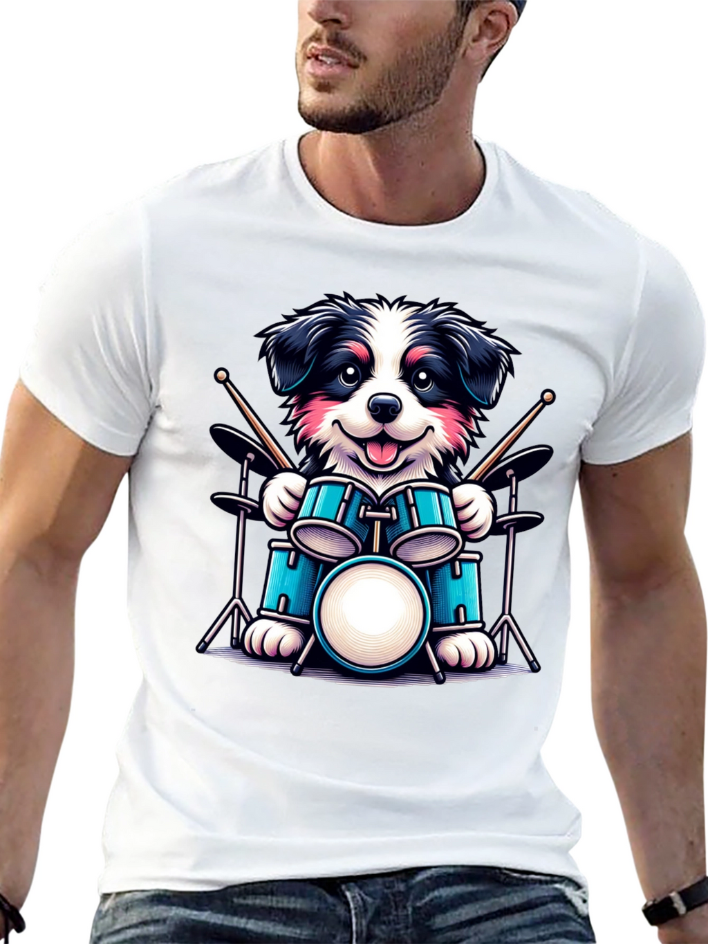 Dog Drummer T-Shirt - Musical Canine