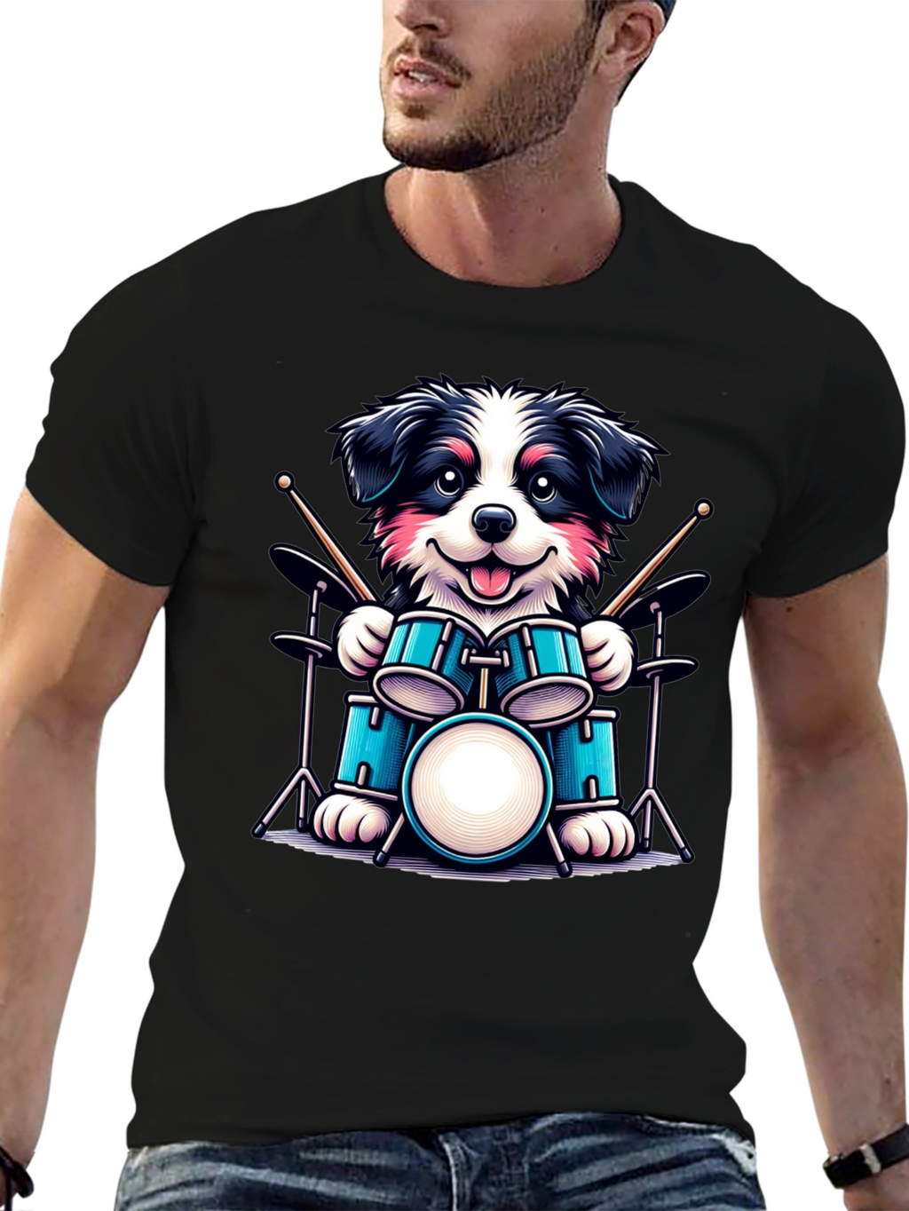 Dog Drummer T-Shirt - Musical Canine