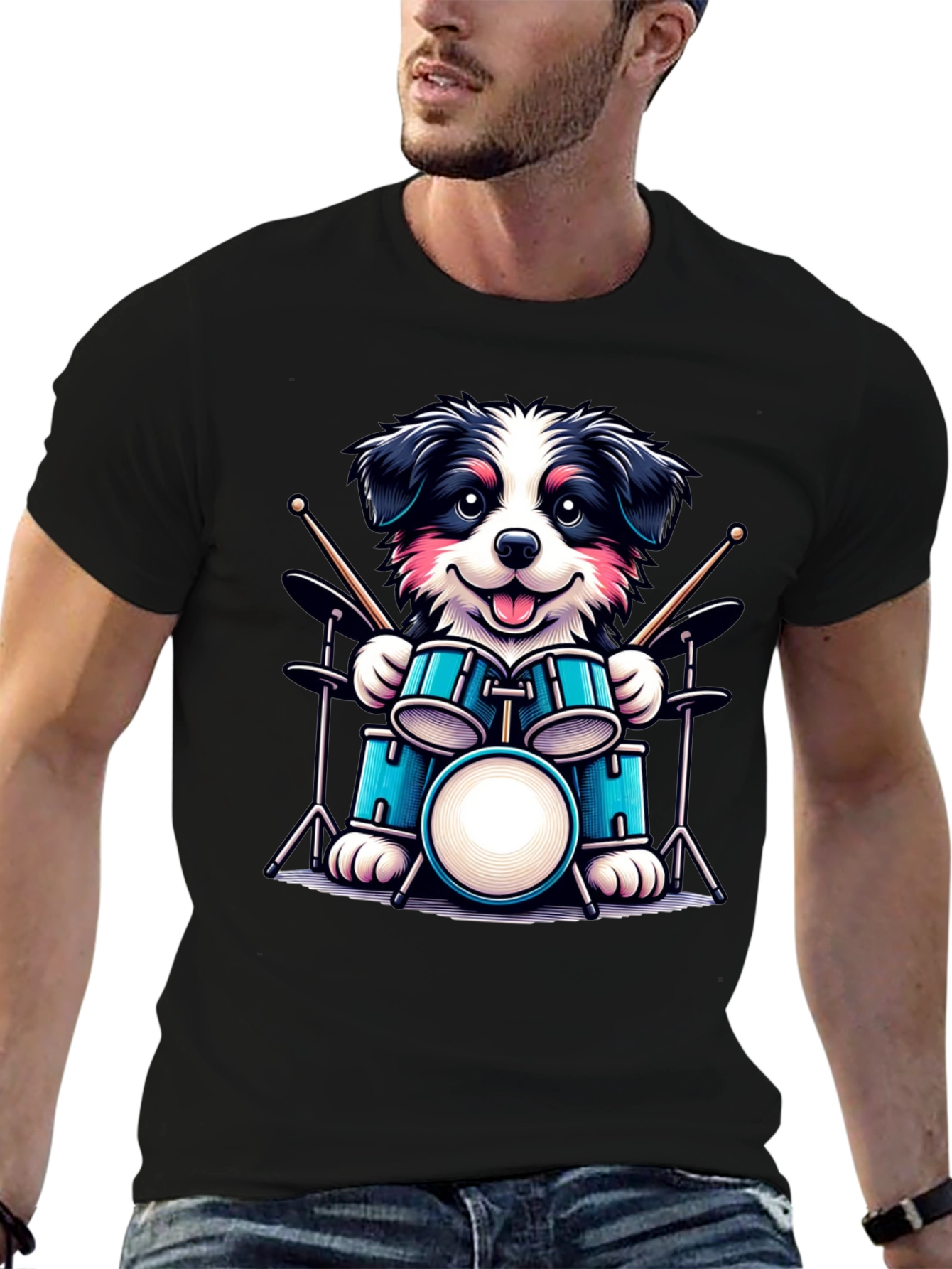 Dog Drummer T-Shirt - Musical Canine