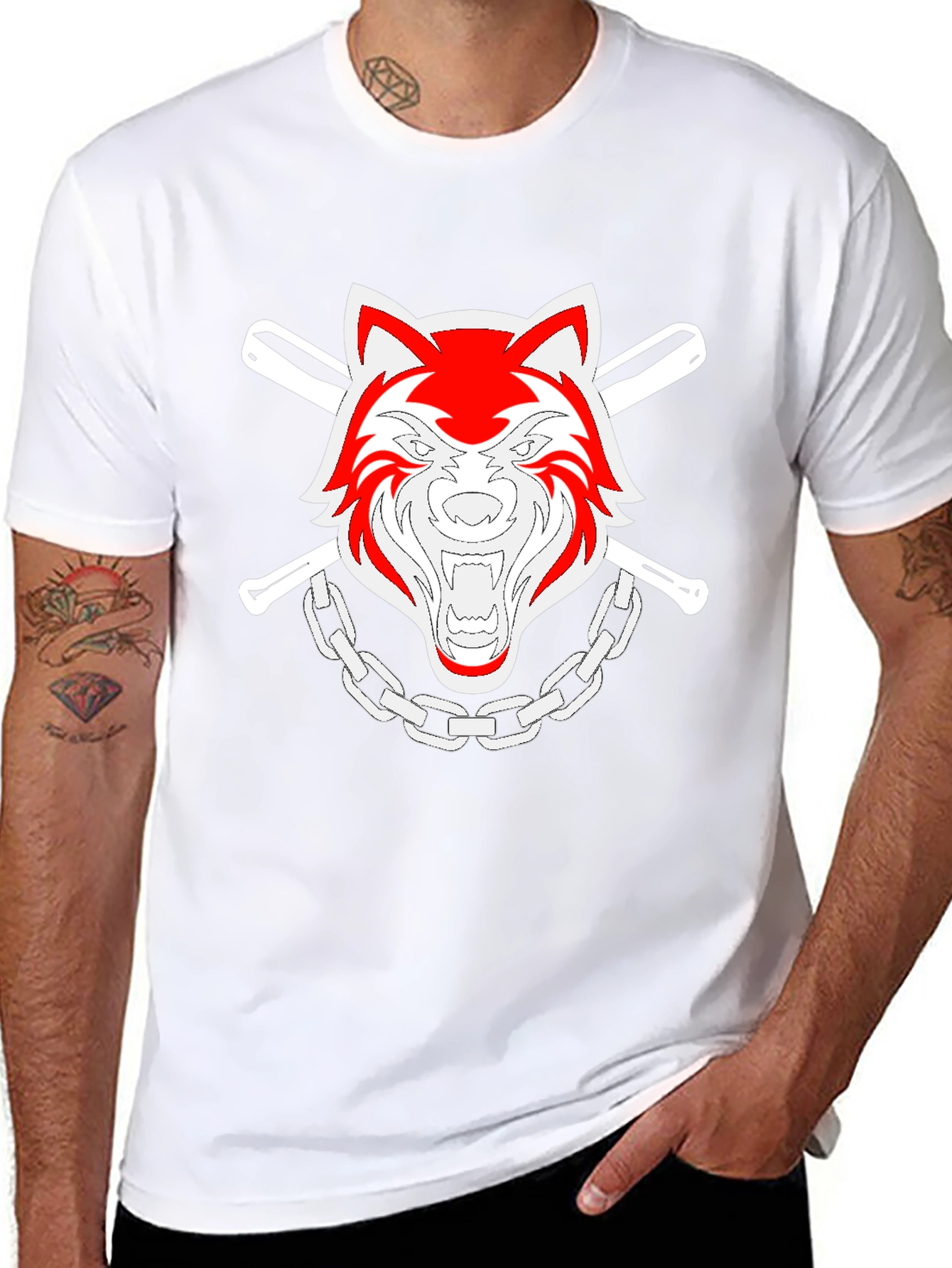 Cool Wolf Graphic T-Shirt - Black