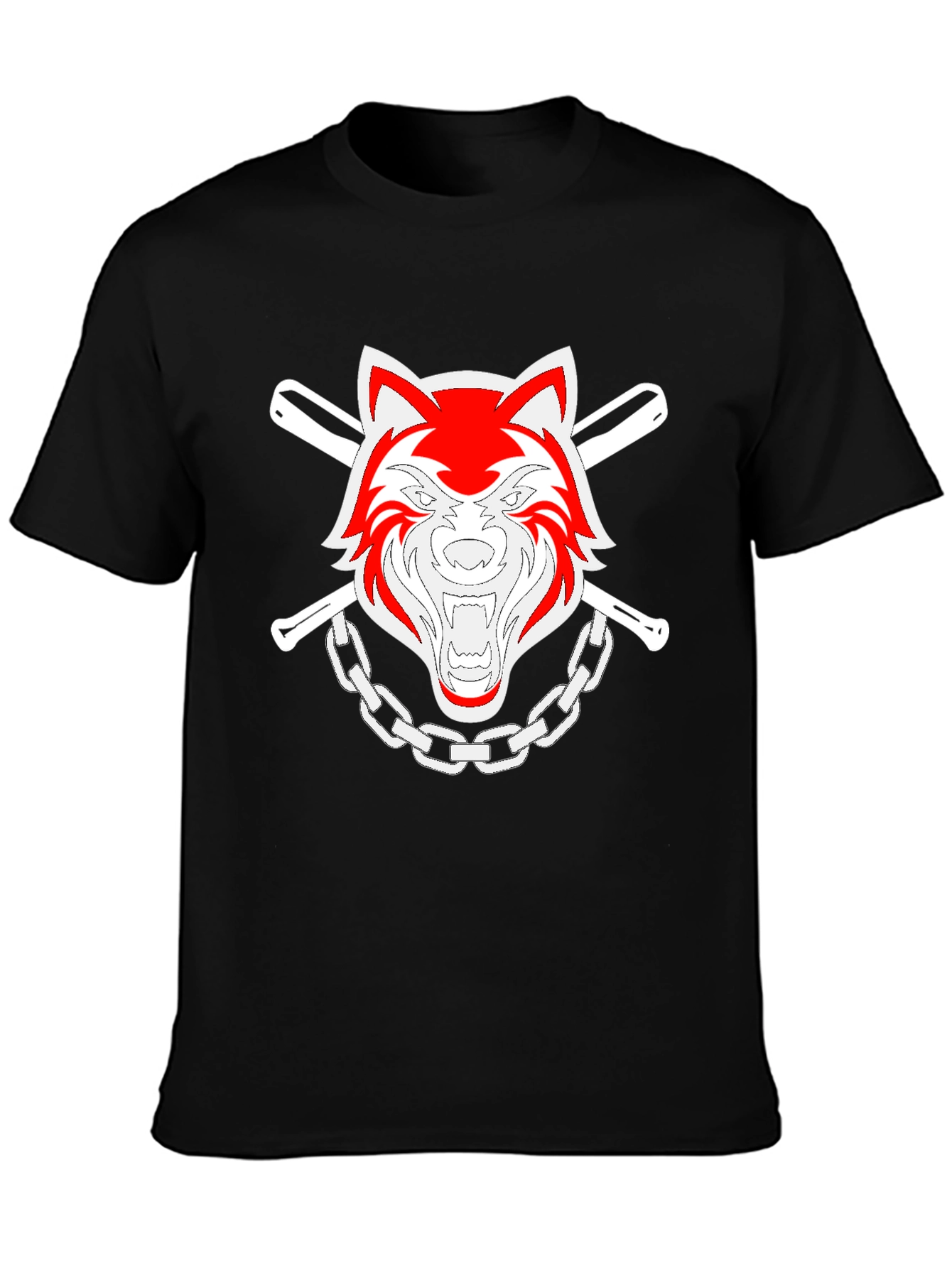 Cool Wolf Graphic T-Shirt - Black