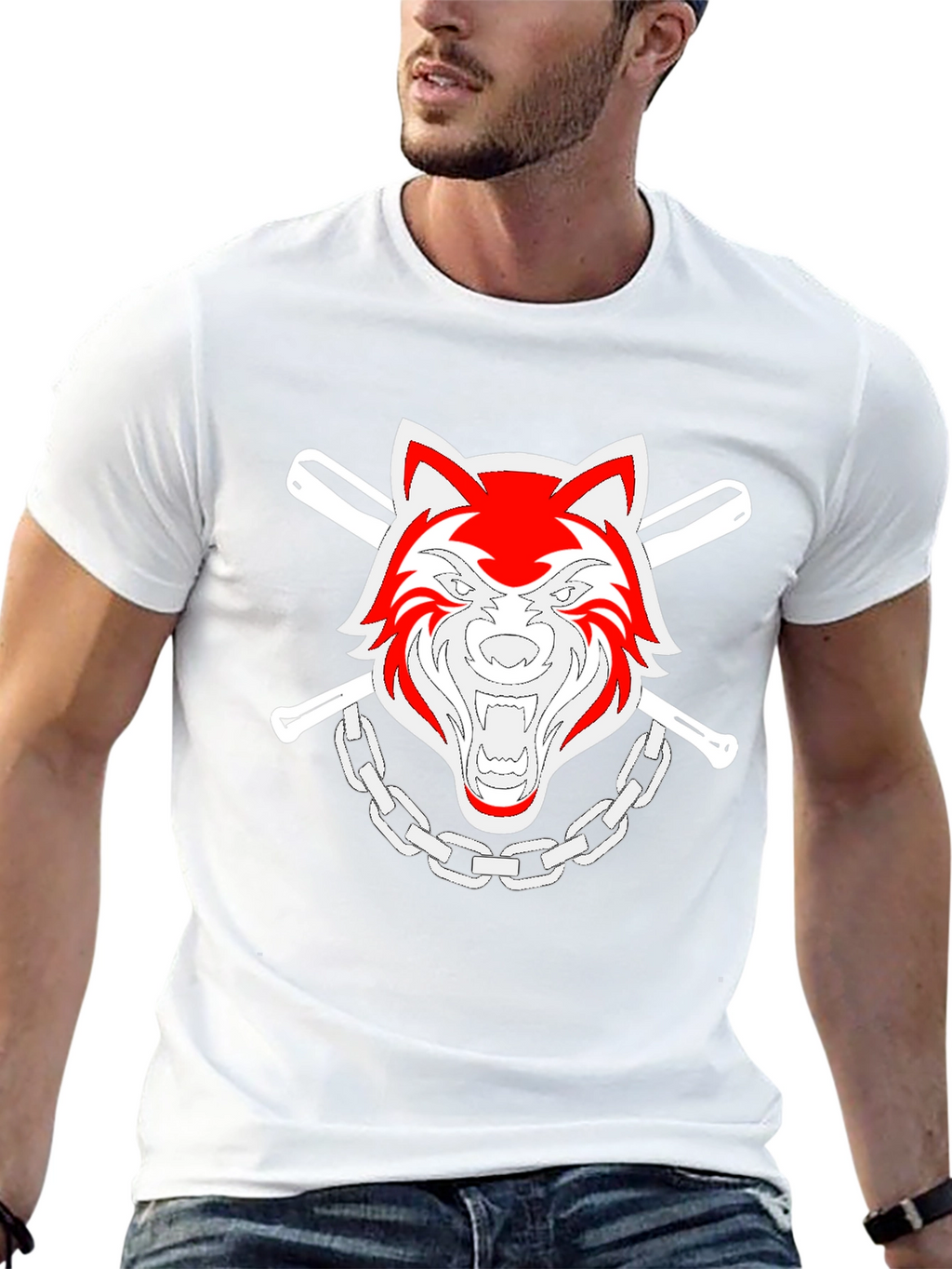 Cool Wolf Graphic T-Shirt - Black