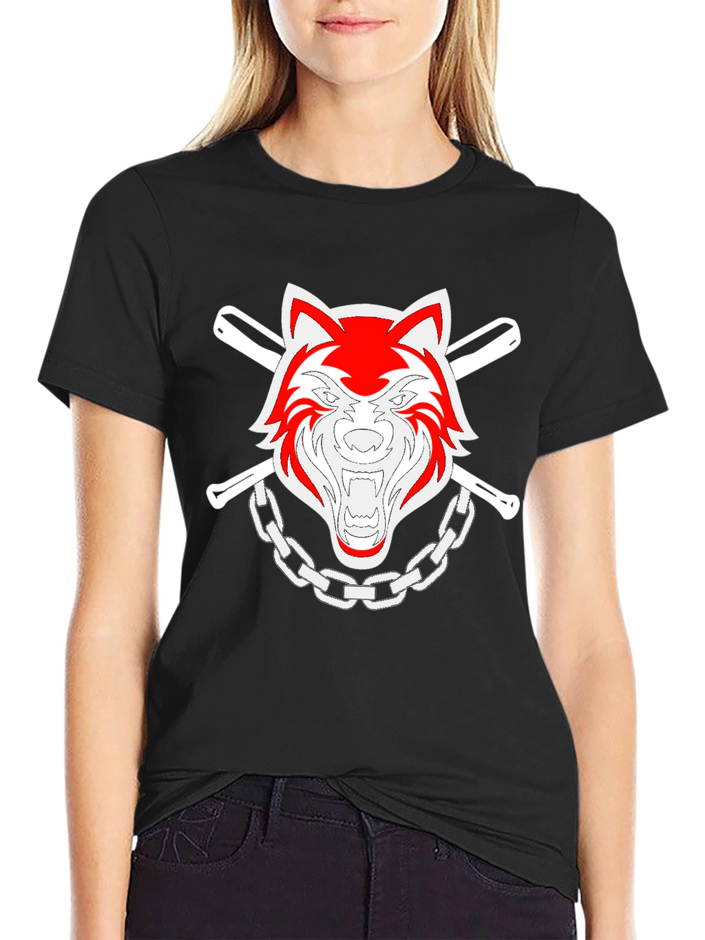 Cool Wolf Graphic T-Shirt - Black
