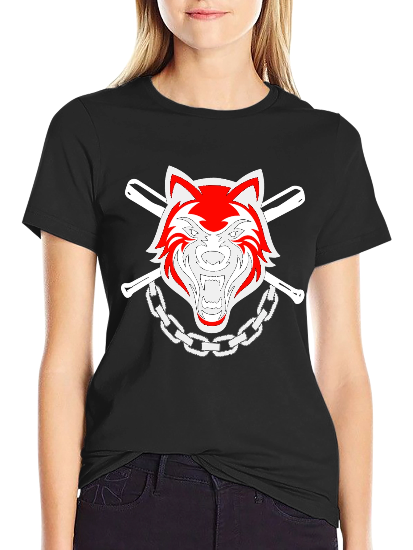 Cool Wolf Graphic T-Shirt - Black