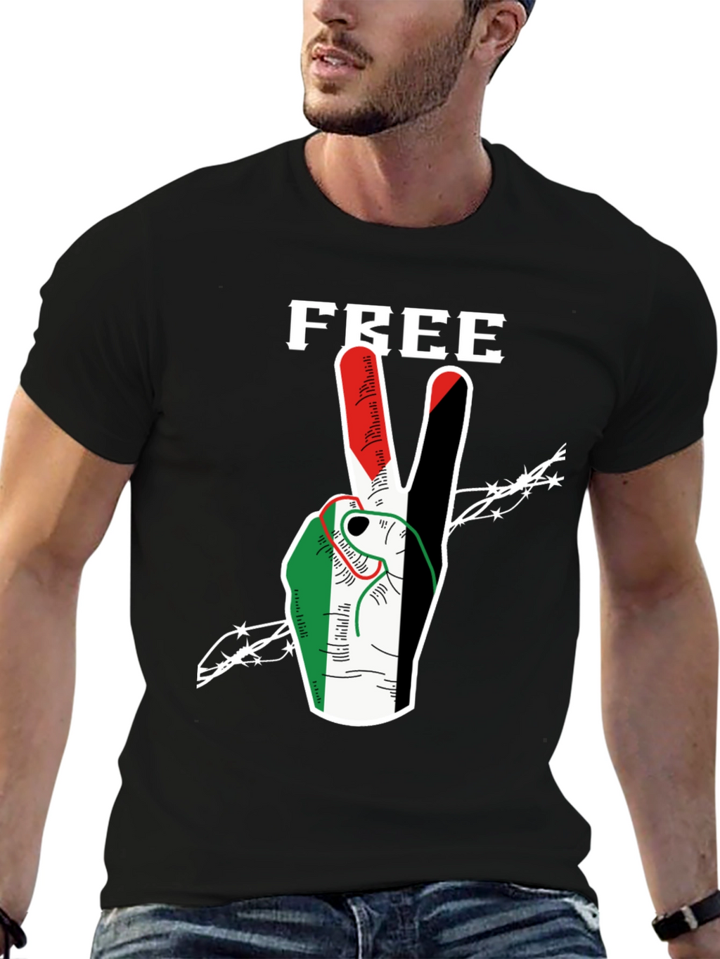 Free Palestine T-Shirt Peace Sign