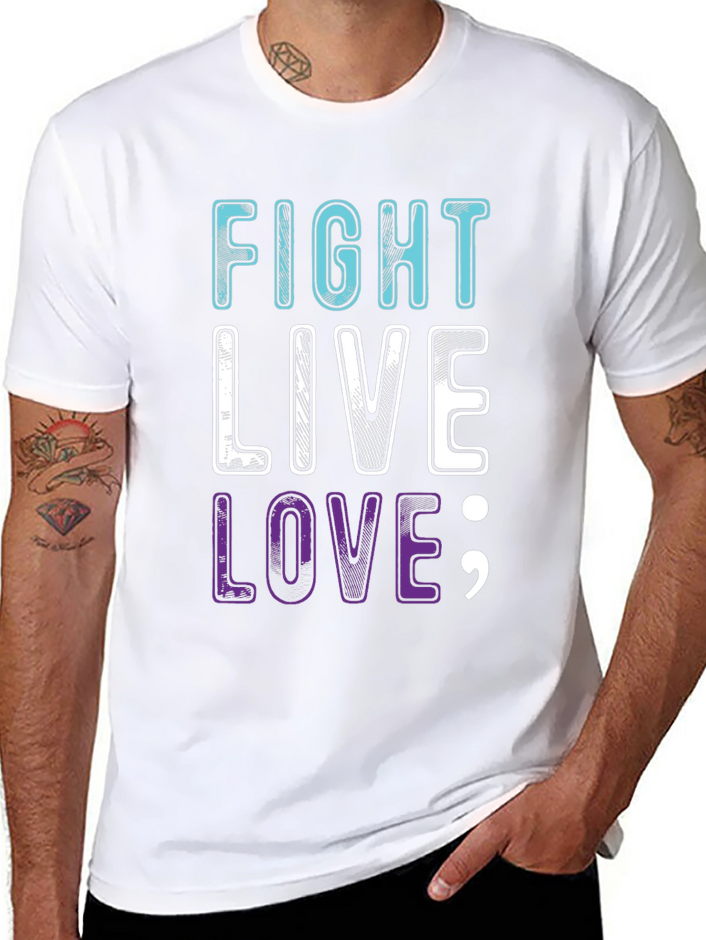 Fight Live Love T-Shirt - Inspirational Graphic Tee