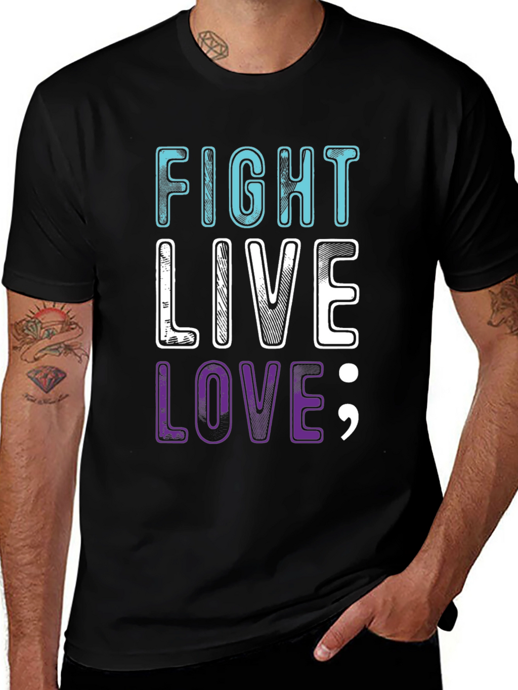 Fight Live Love T-Shirt - Inspirational Graphic Tee