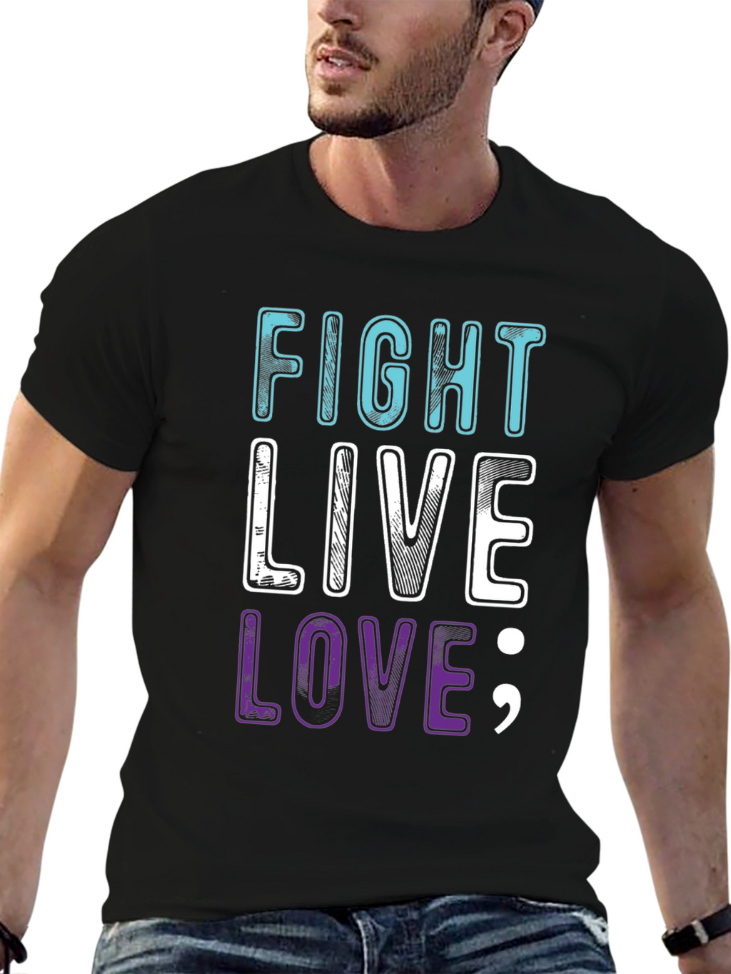 Fight Live Love T-Shirt - Inspirational Graphic Tee
