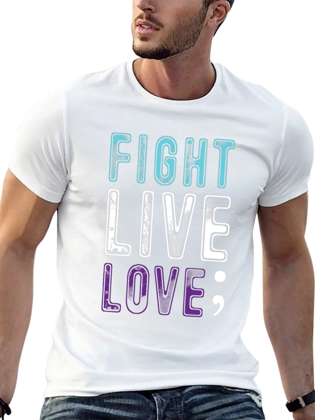 Fight Live Love T-Shirt - Inspirational Graphic Tee