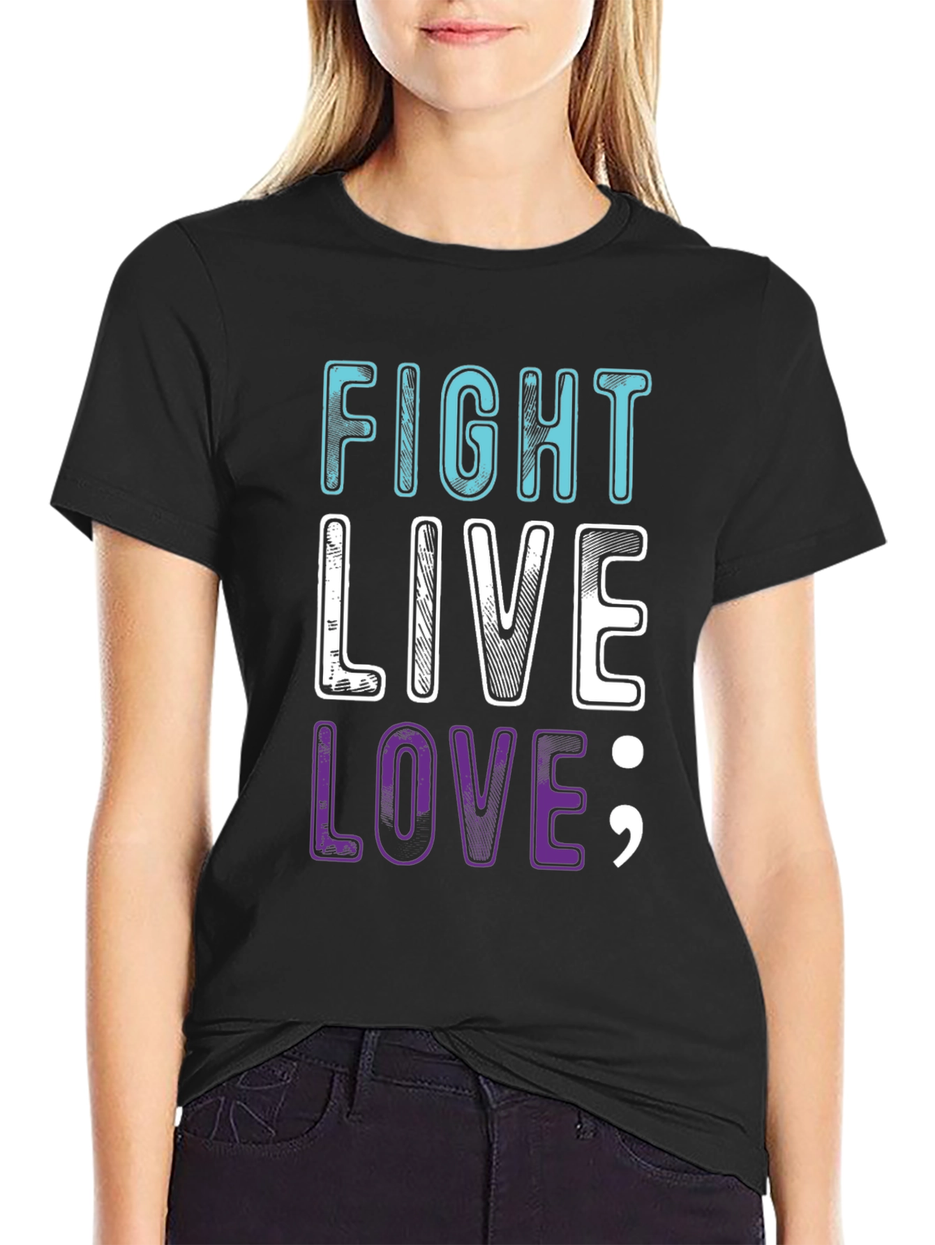 Fight Live Love T-Shirt - Inspirational Graphic Tee