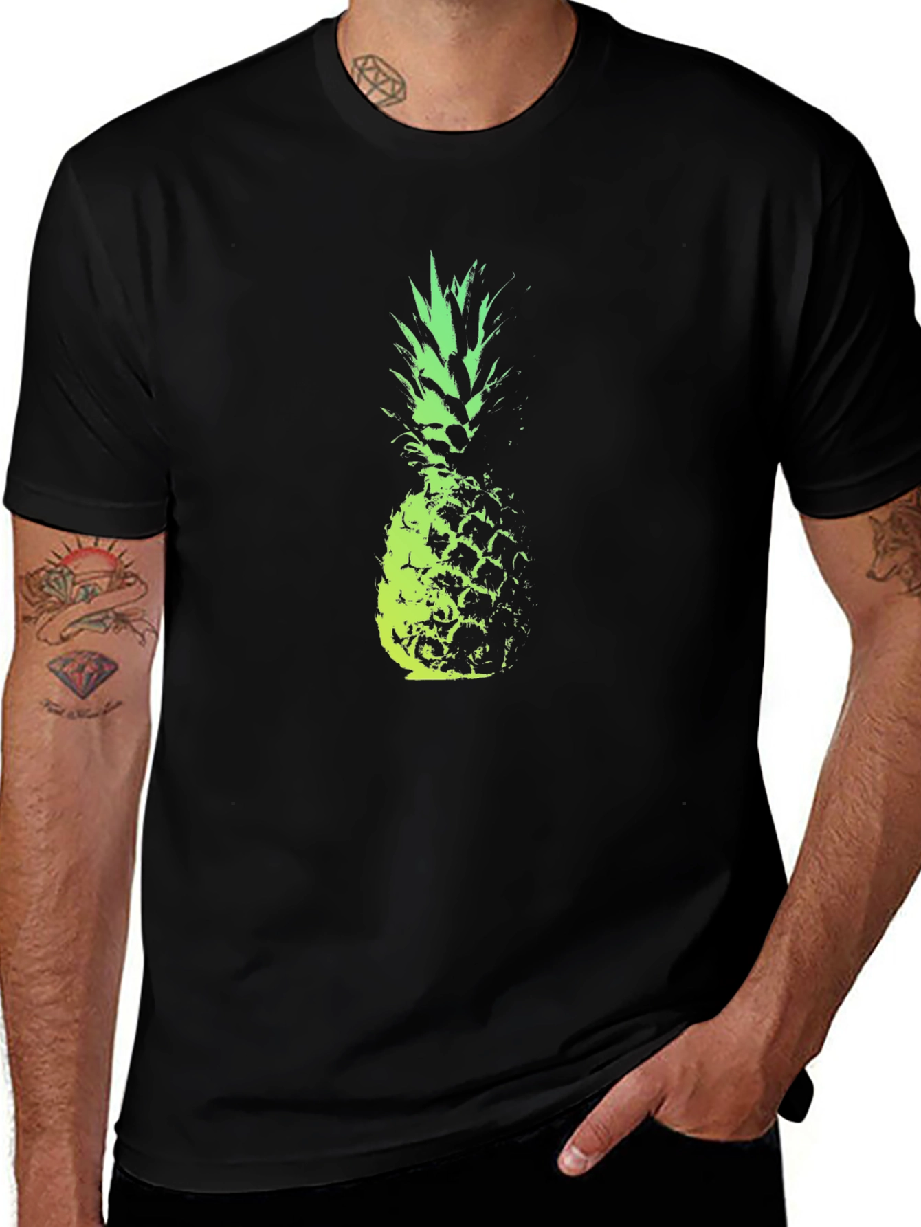 Pineapple Graphic Tee - Modern Fruit Design