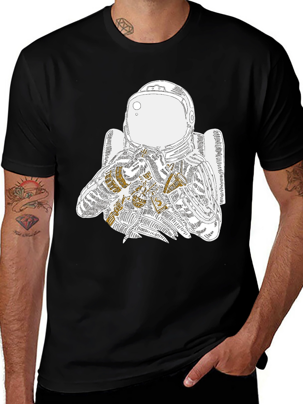Astronaut Graphic Tee - Cool Space Design