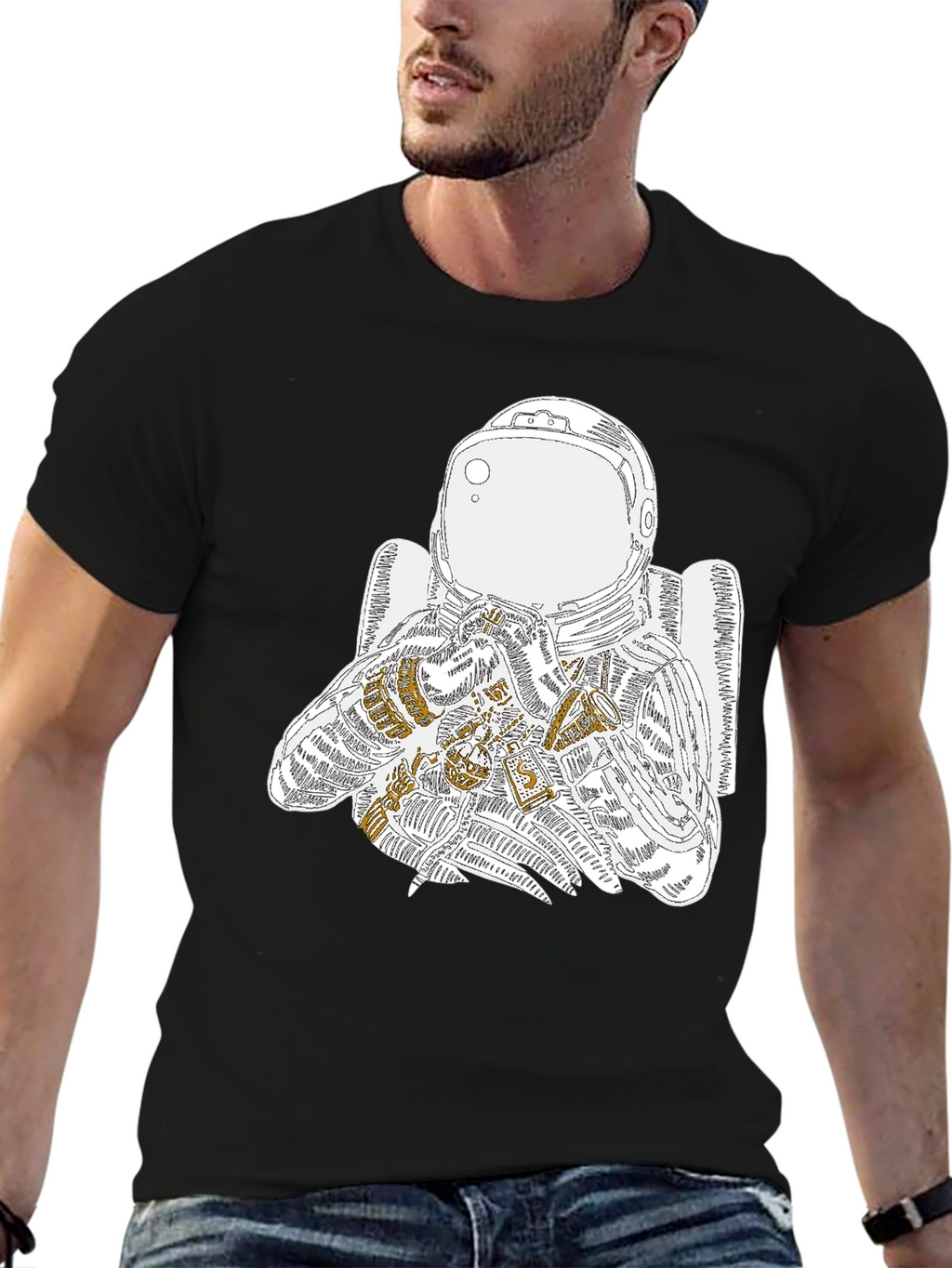 Astronaut Graphic Tee - Cool Space Design