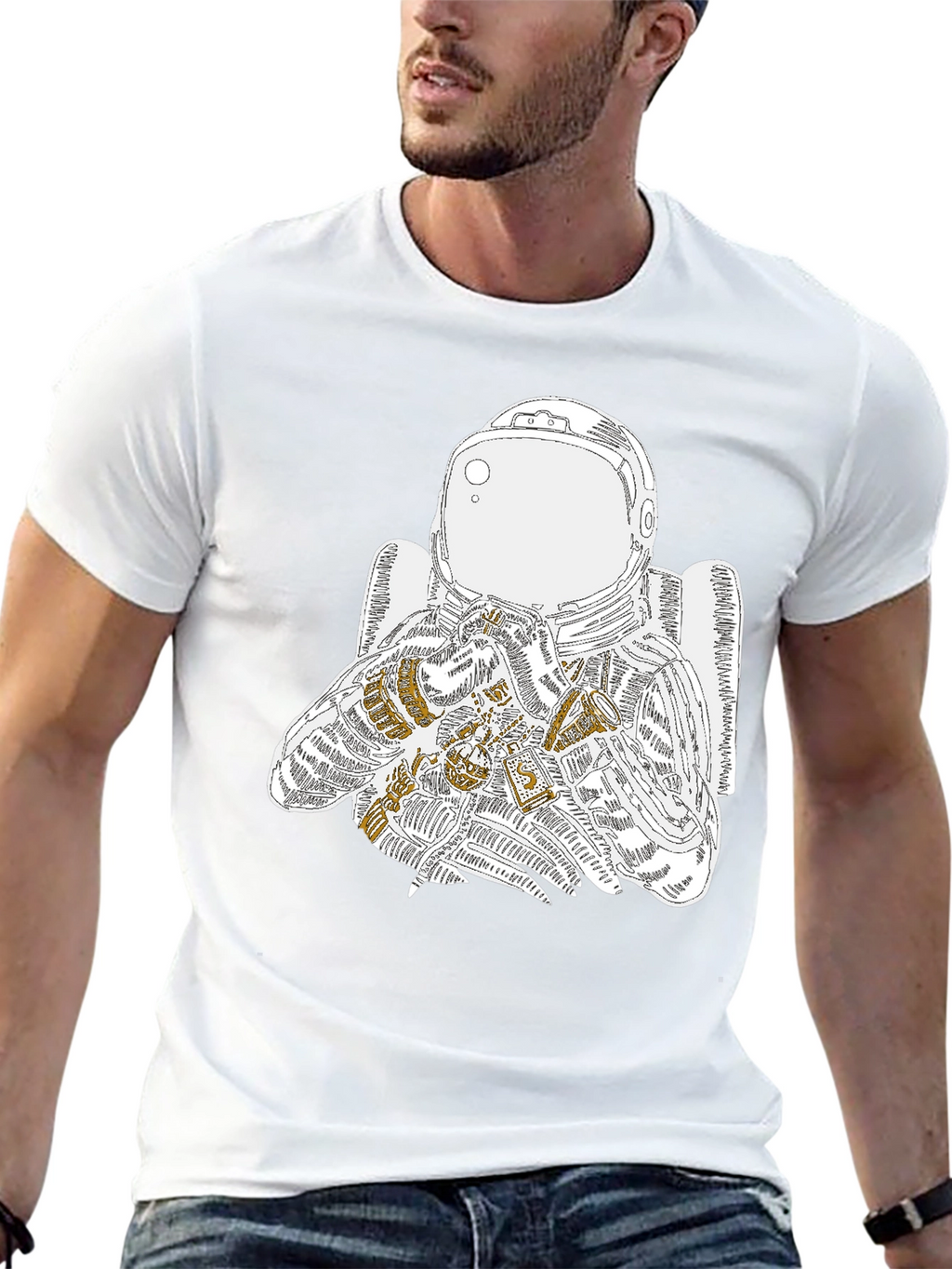 Astronaut Graphic Tee - Cool Space Design