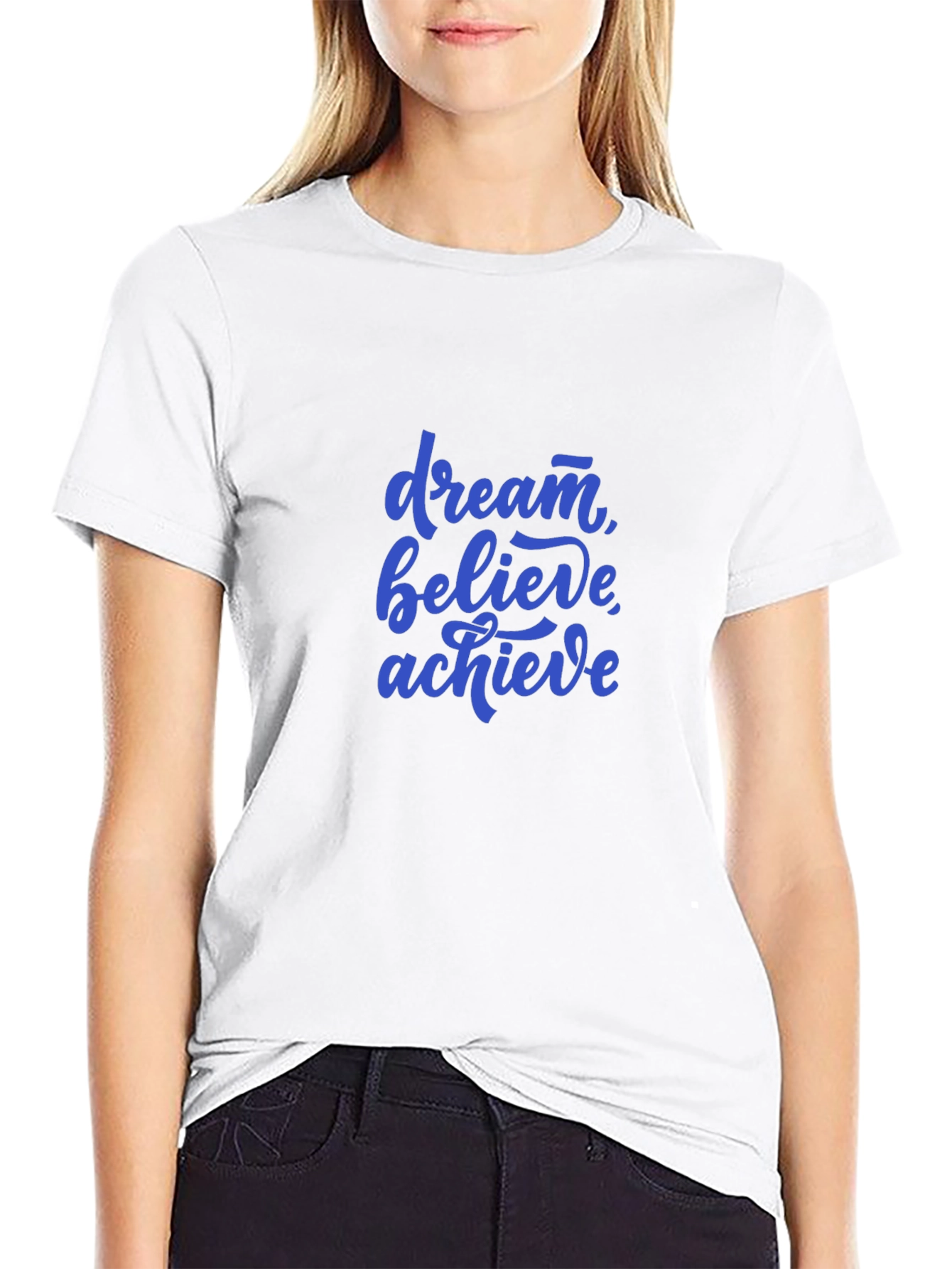 Dream Believe Achieve Black Graphic Tee